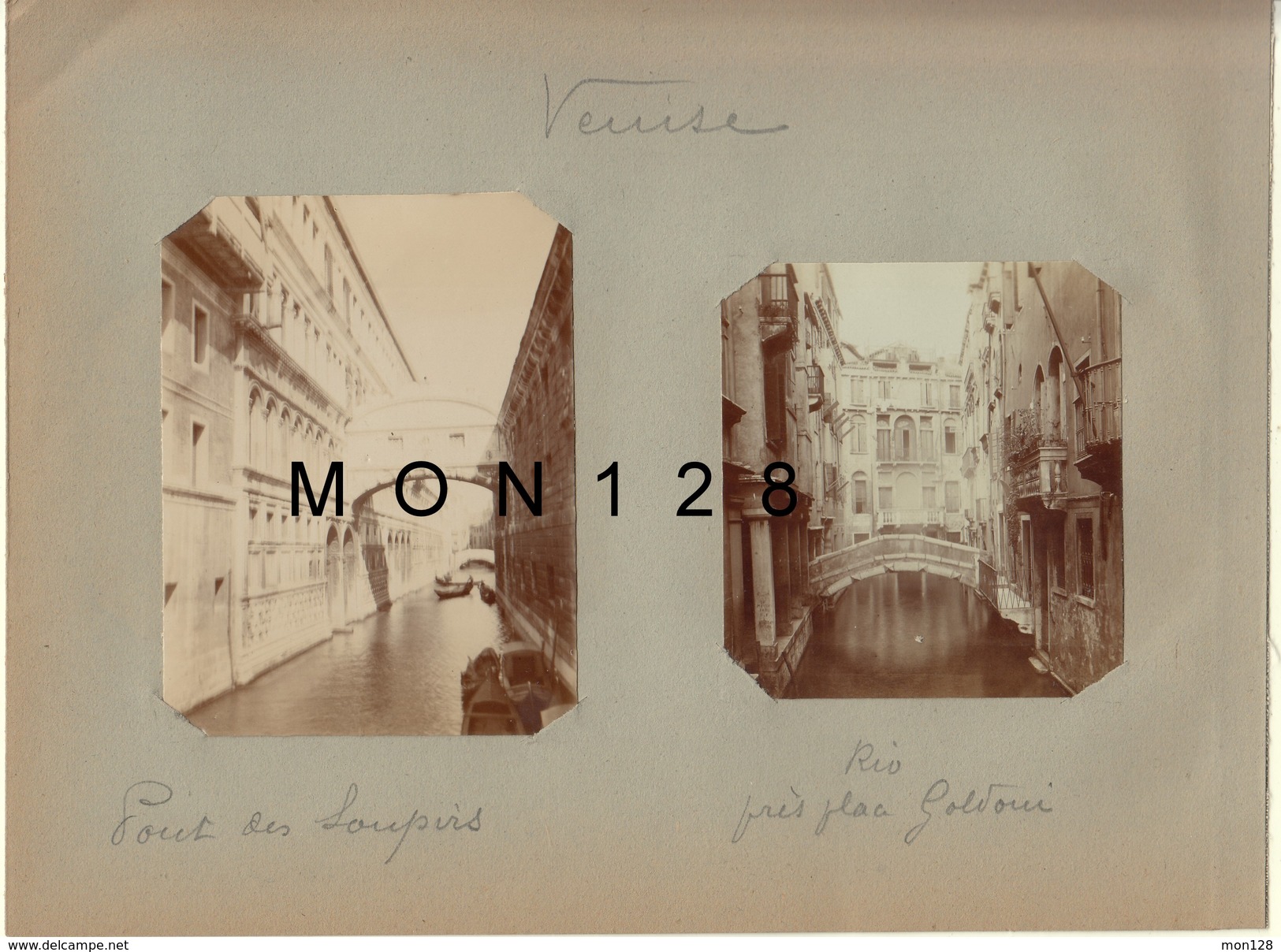 ITALIE-VENISE/VENEZIA -14 PHOTOS DIVERSES DE 1909 -DIM 10x8 cms -PHOTOS D'EPOQUE NON COLLEES (pages d'un album ancien)