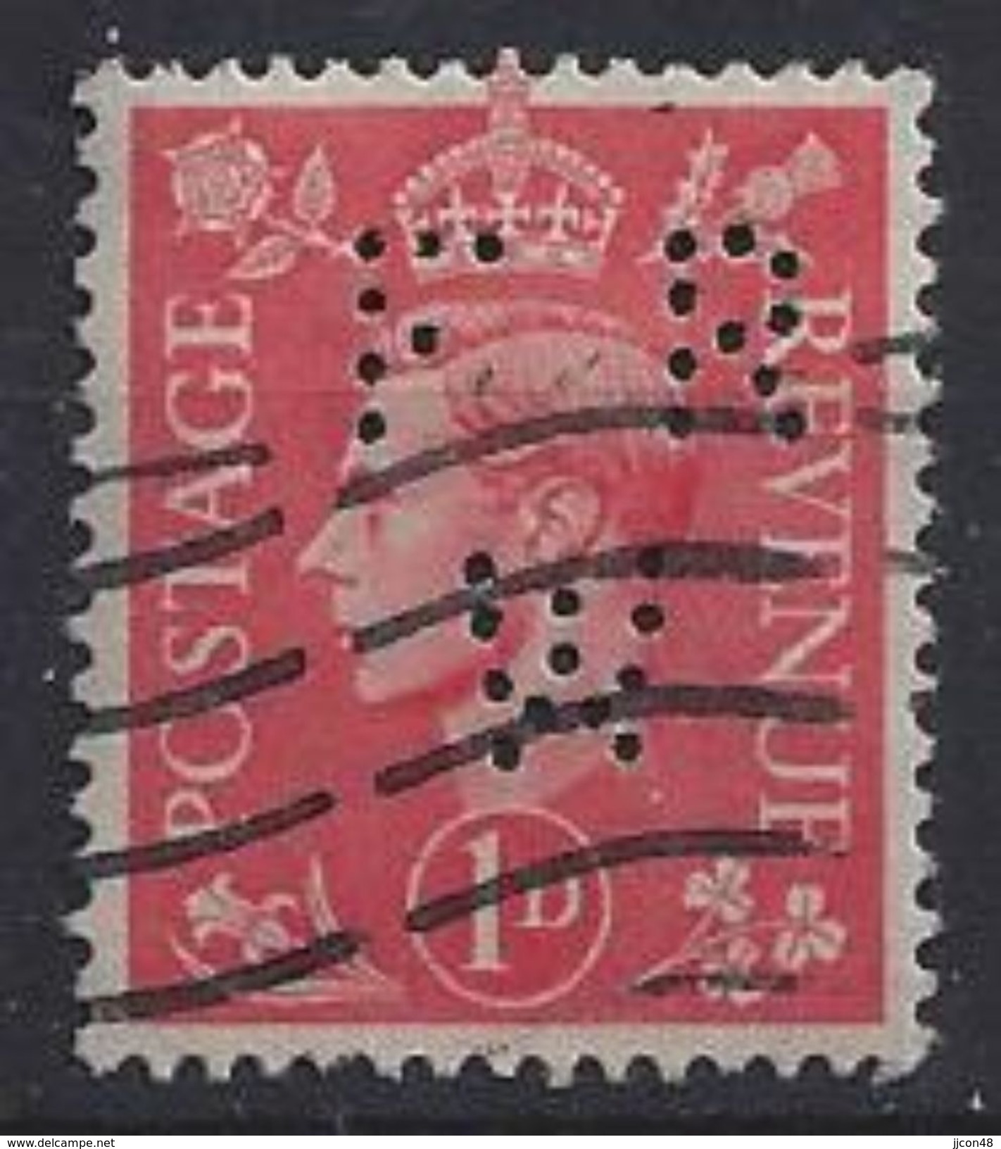 GB 1941  KG VI. 1d (o) SG.486. Mi.222. (perfin.FR W) - Perfins