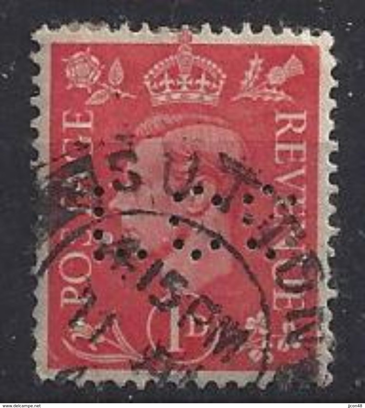 GB 1941  KG VI. 1d (o) SG.486. Mi.222. (perfin.WB D) - Perfins