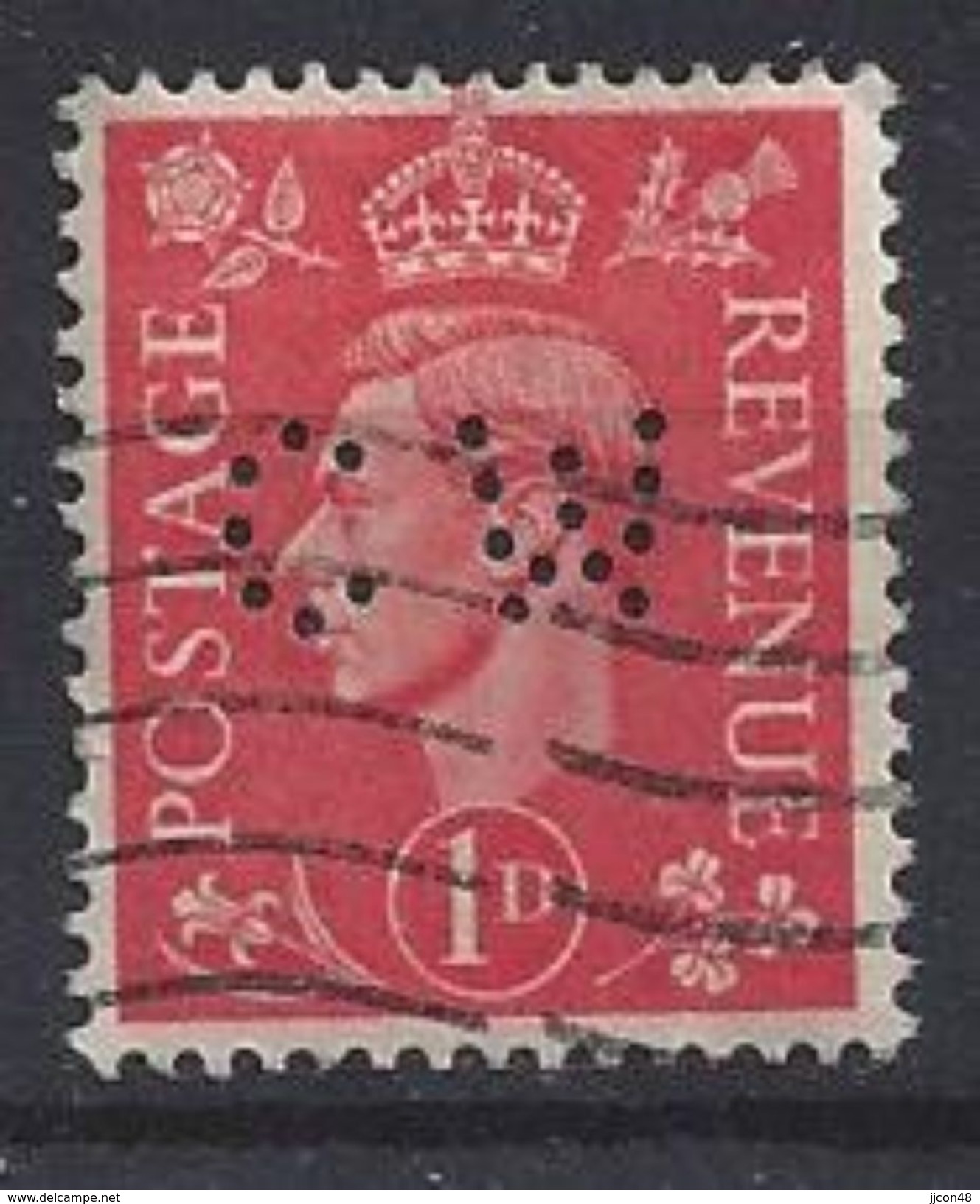 GB 1941  KG VI. 1d (o) SG.486. Mi.222. (perfin.CW) - Perfins