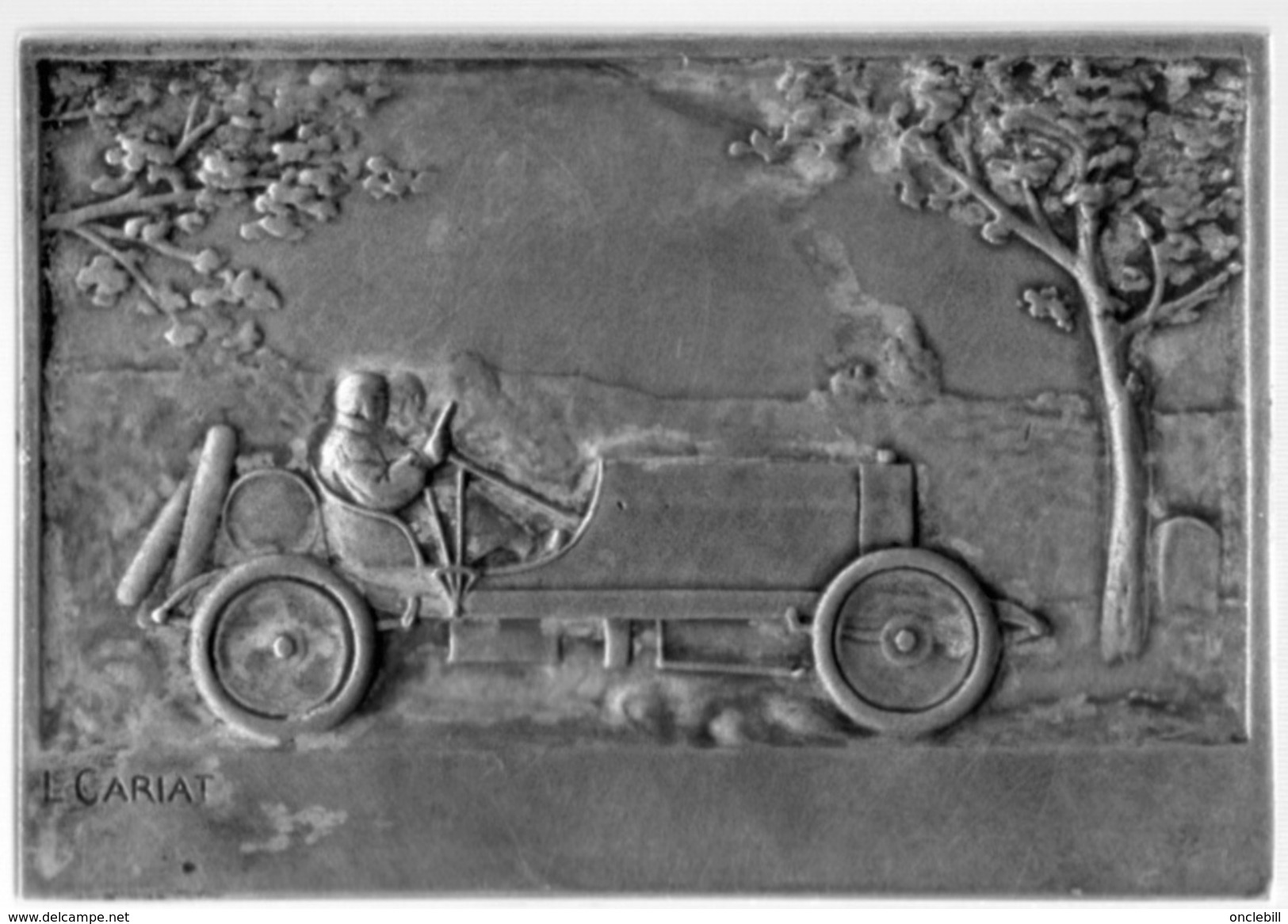 Saint Aubin Sur Mer Plaque Commémorative Bronze Course Automobile L.Cariat Graveur 1927 Très Bon état RARE - Bronzes