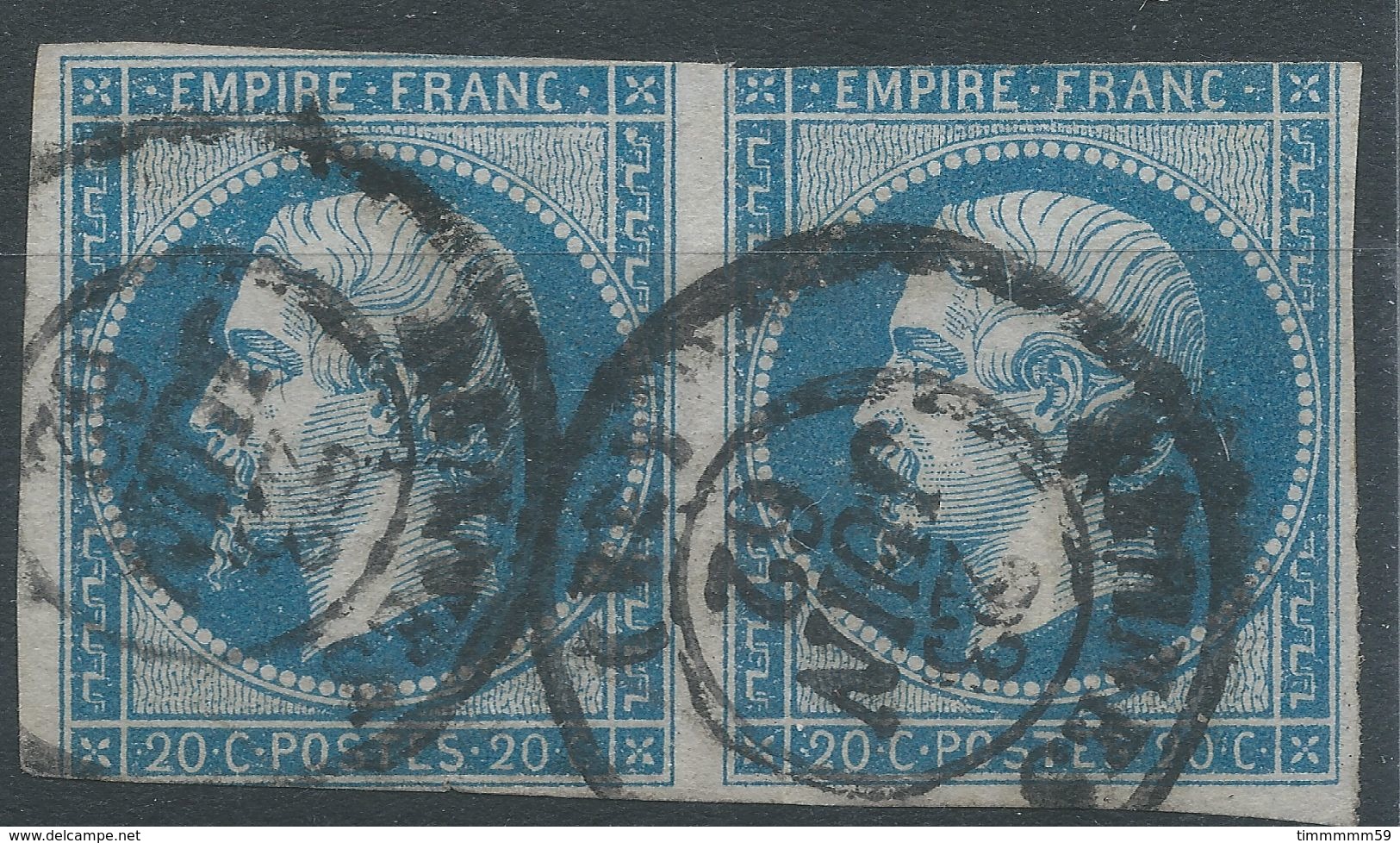 Lot N°37844  Paire Du N°14B, Oblit Cachet à Date De RENNES (34) - 1853-1860 Napoléon III