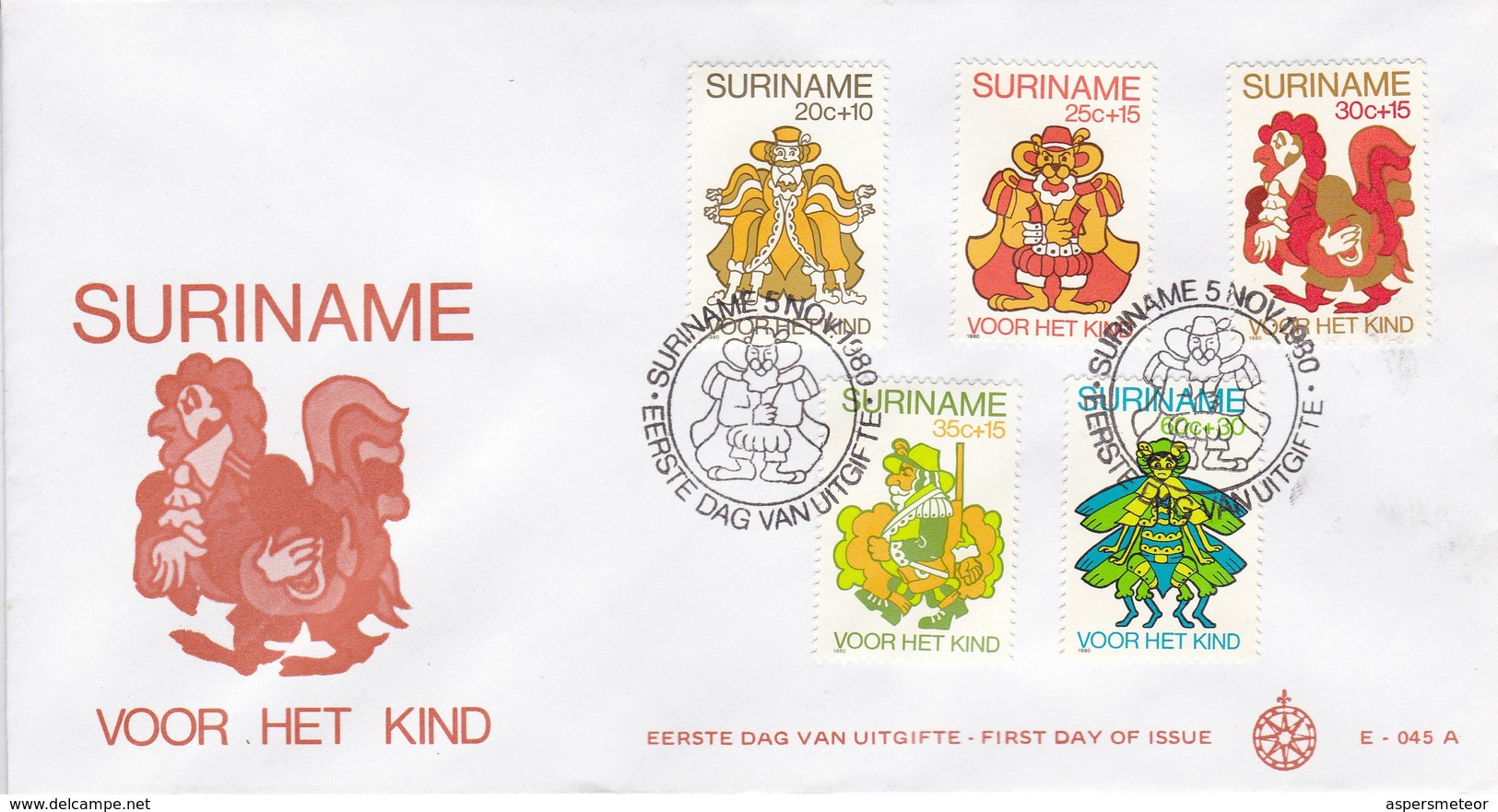 VOOR HET KIND. SURINAM/SURINAME - CIRCA 1980 - FDC - BLEUP - Surinam