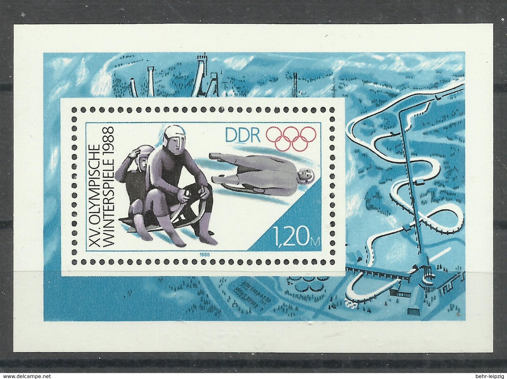 DDR Bl.90 "XV. Olymp. Winterspiele 1988" Postfrisch  Mi.-Preis 2,00 - Unused Stamps