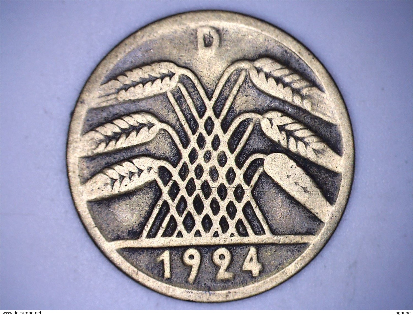 ALLEMAGNE - 5 RENTENPFENNIG 1924.D - 5 Rentenpfennig & 5 Reichspfennig
