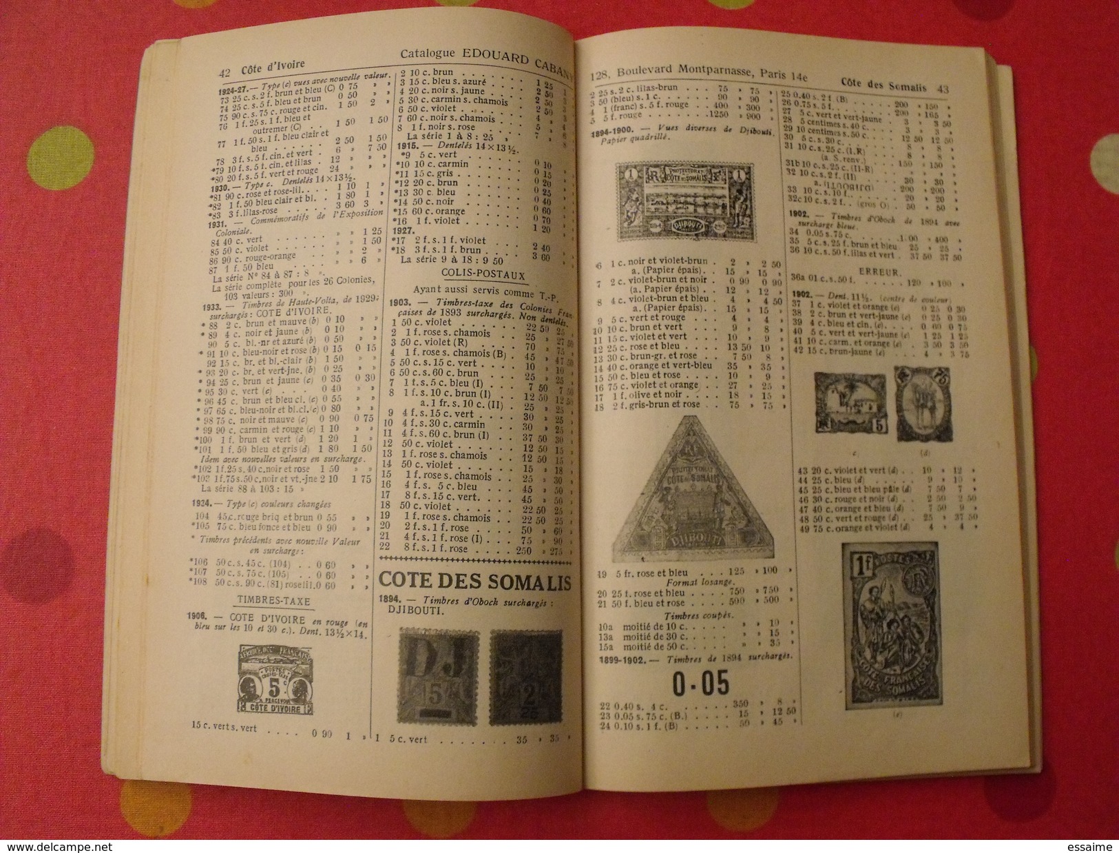 Catalogue 1935. Edouard Cabany à Paris. France Monaco Colonies Françaises Memel Sarre - Frankreich