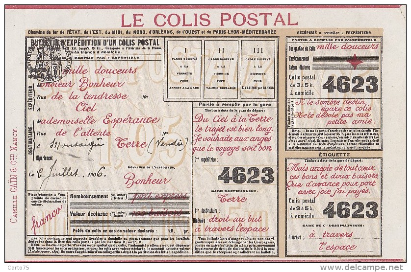 Poste Et Télégraphes - Le Colis Postal - Humour - Editeur Camille Caïn Nancy - Poste & Facteurs