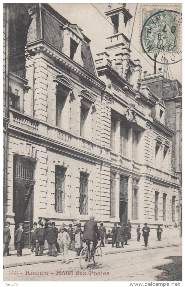 Poste - Poste Et Télégraphes - Rouen Hôtel Des Postes - 1907 - Poste & Postini