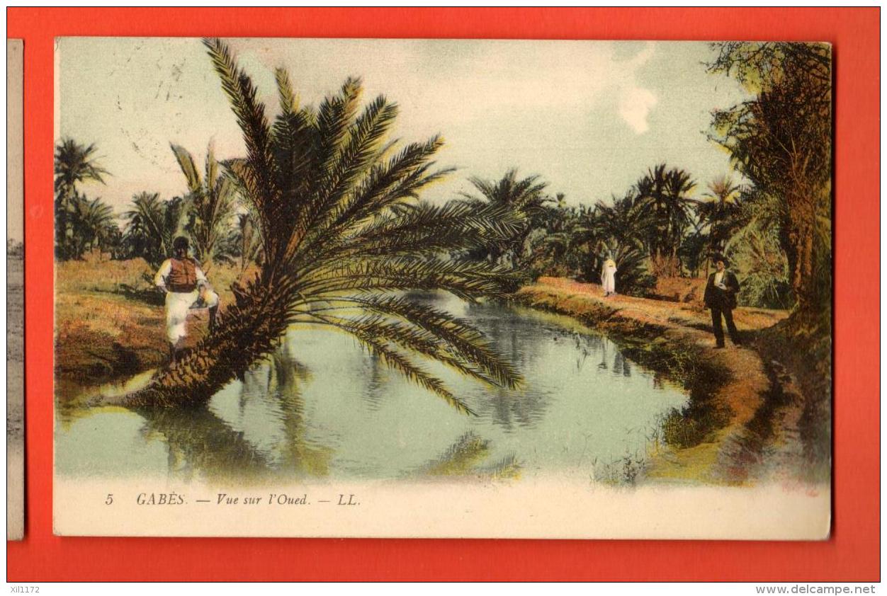 NEM-19  Gabès  Vue Sur L'Oued. ANIME. Cachet 1910 - Tunisie