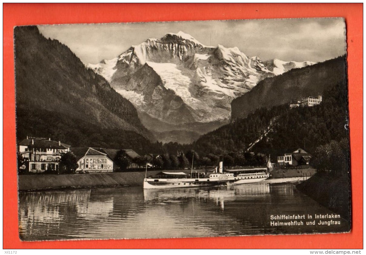 NEM-30  Thunersee Schiffeinfahrt In Interlaken Heimwehfluh Und Jungfrau.  Gelaufen - Interlaken