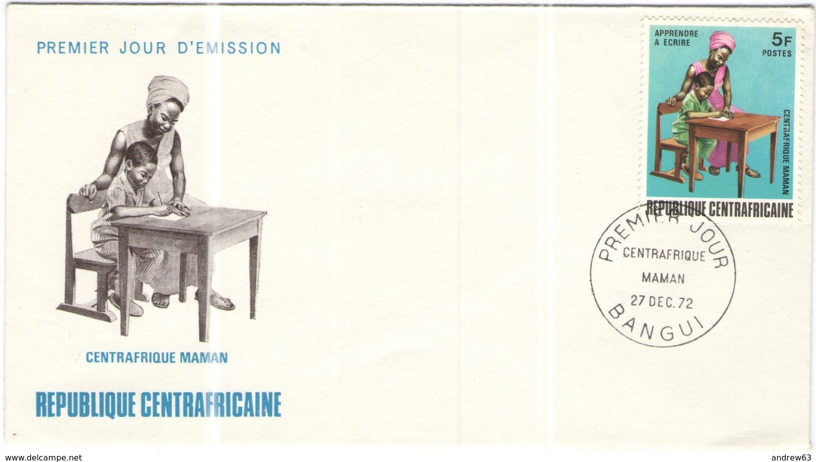 Repubblica Centroafricana - REPUBLIQUE CENTRAFRICAINE - 1972 - 5F Maman - Bangui - FDC - Repubblica Centroafricana