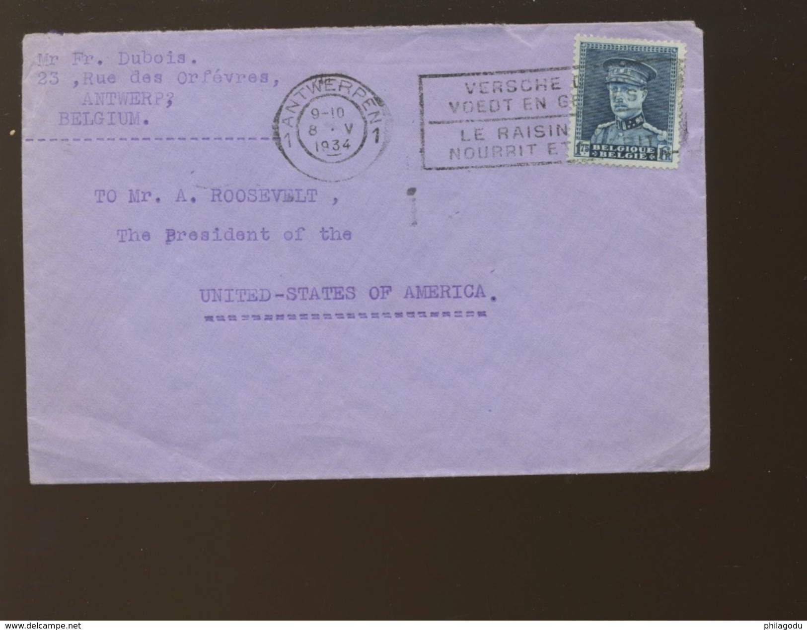 1934 Letter Who Was In The Private Collection Of The US President  Franklin D.Rooseveld (Harmer Inc N.Y.  Certified) - 1931-1934 Kepi