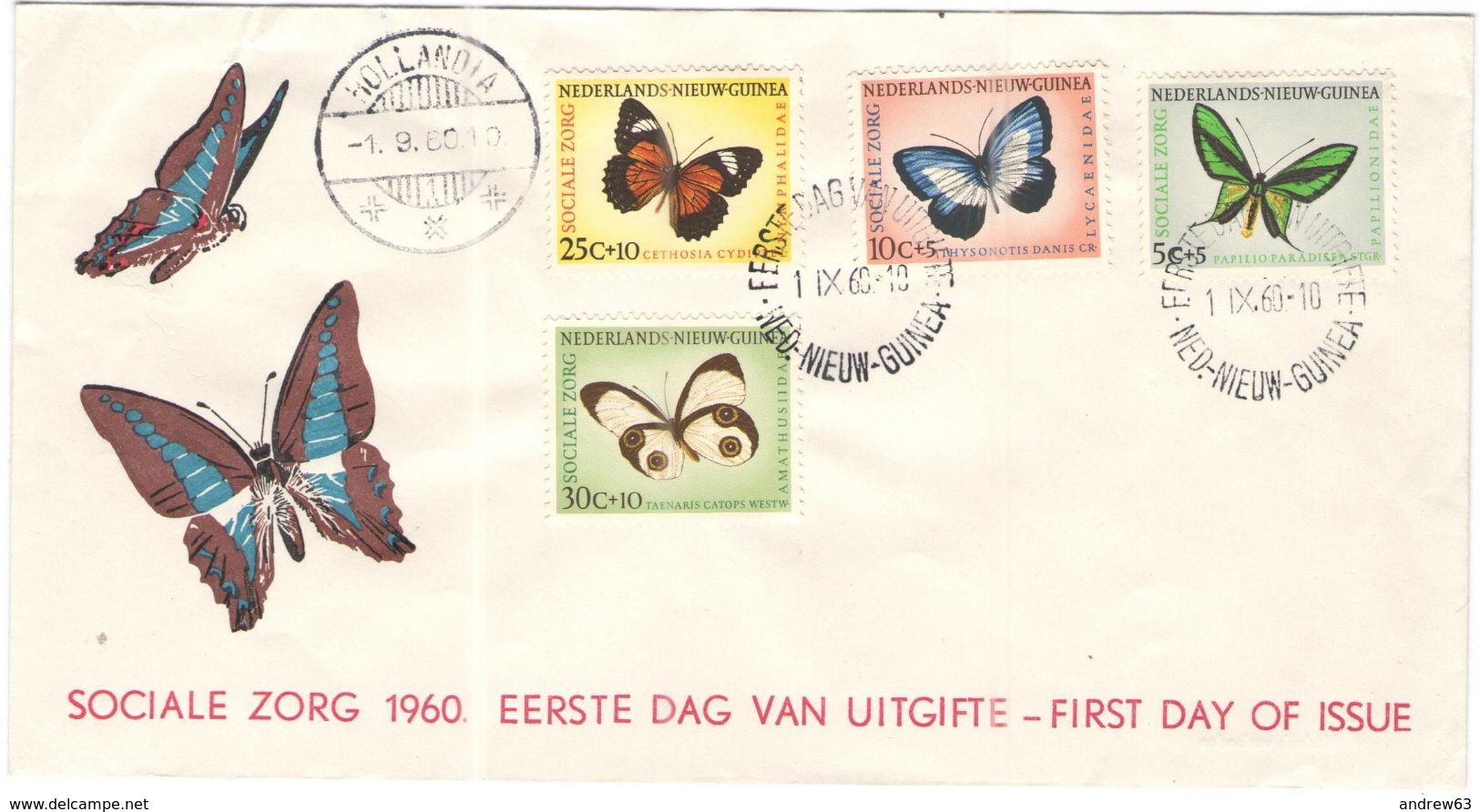 Nederlands Nieuw Guinea - 1960 - Sociale Zorg - Papillons - Butterflies - FDC - Nueva Guinea Holandesa