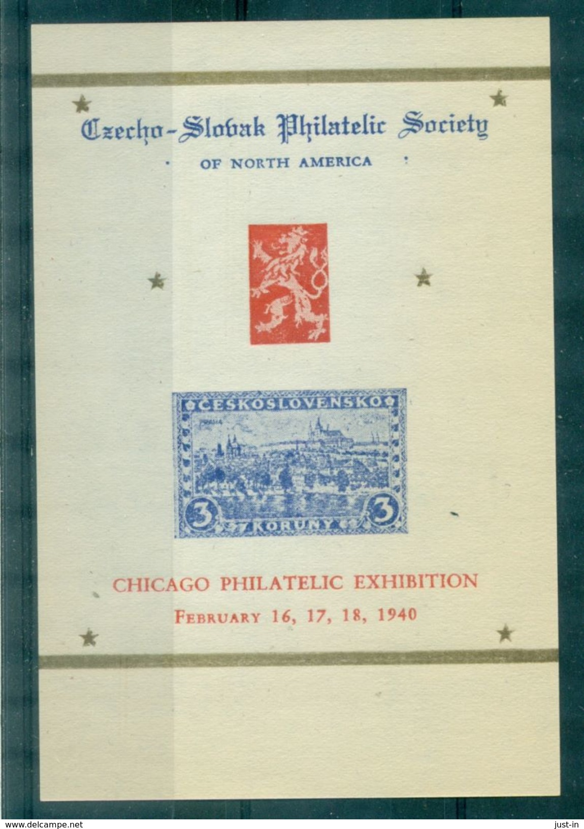 USA . VIGNETTE BF.expo Chicago 1940 Société Tchèque N ( X)  TB.rare. - Errors, Freaks & Oddities (EFOs)