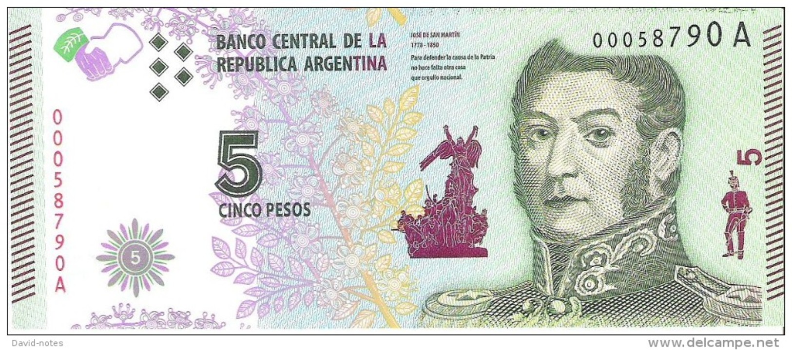 Argentina - Pick 359 - 5 Pesos 2015 - Unc - Argentina