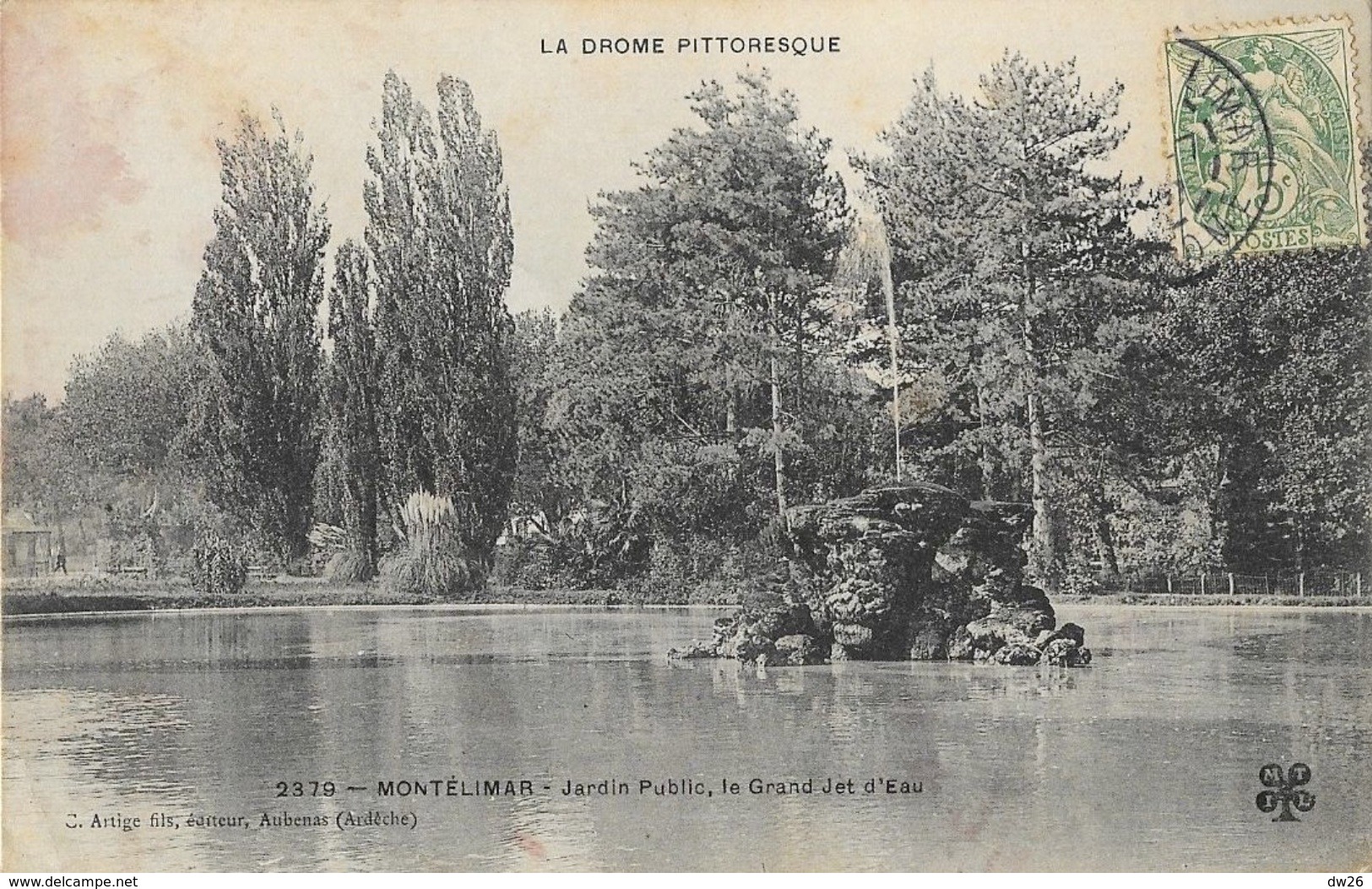 Montélimar - Le Jardin Public, Le Grand Jet D'eau - Edition C. Artige Fils - Carte M.T.I.L. N° 2379 - Montelimar