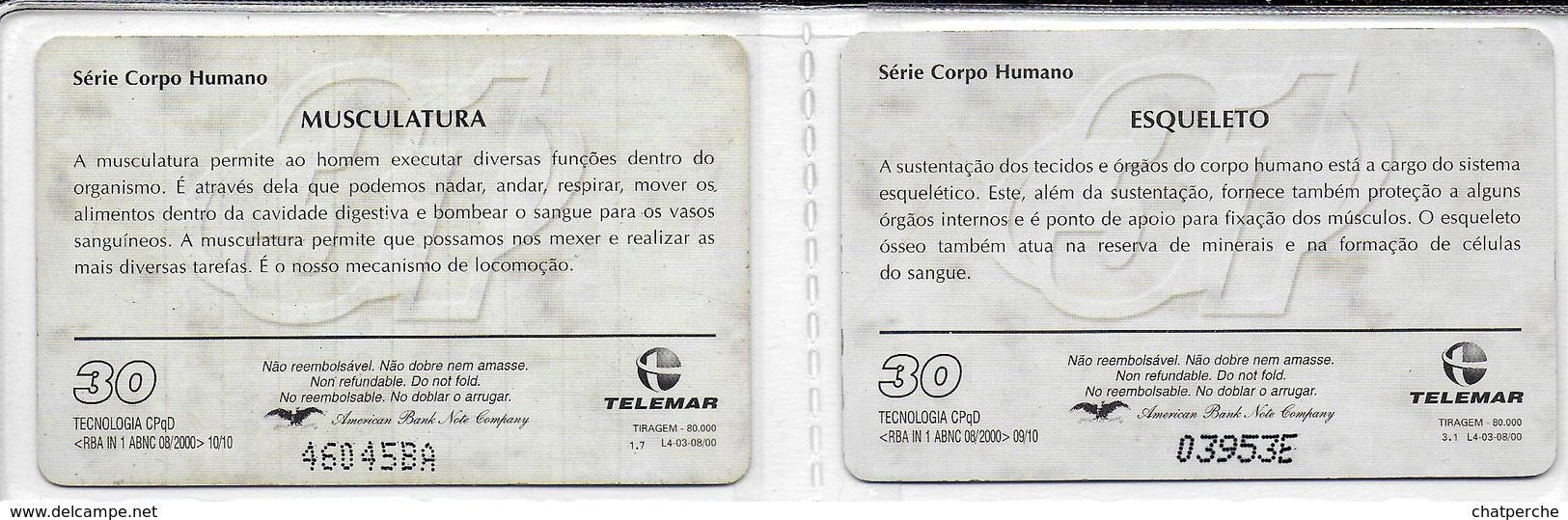 TÉLÉCARTE PHONECARD TARJETAS BRÉSIL PUZZLE SUR LE CORPS HUMAIN COMPOSE DE 10 CARTES SUPERBE - Brésil