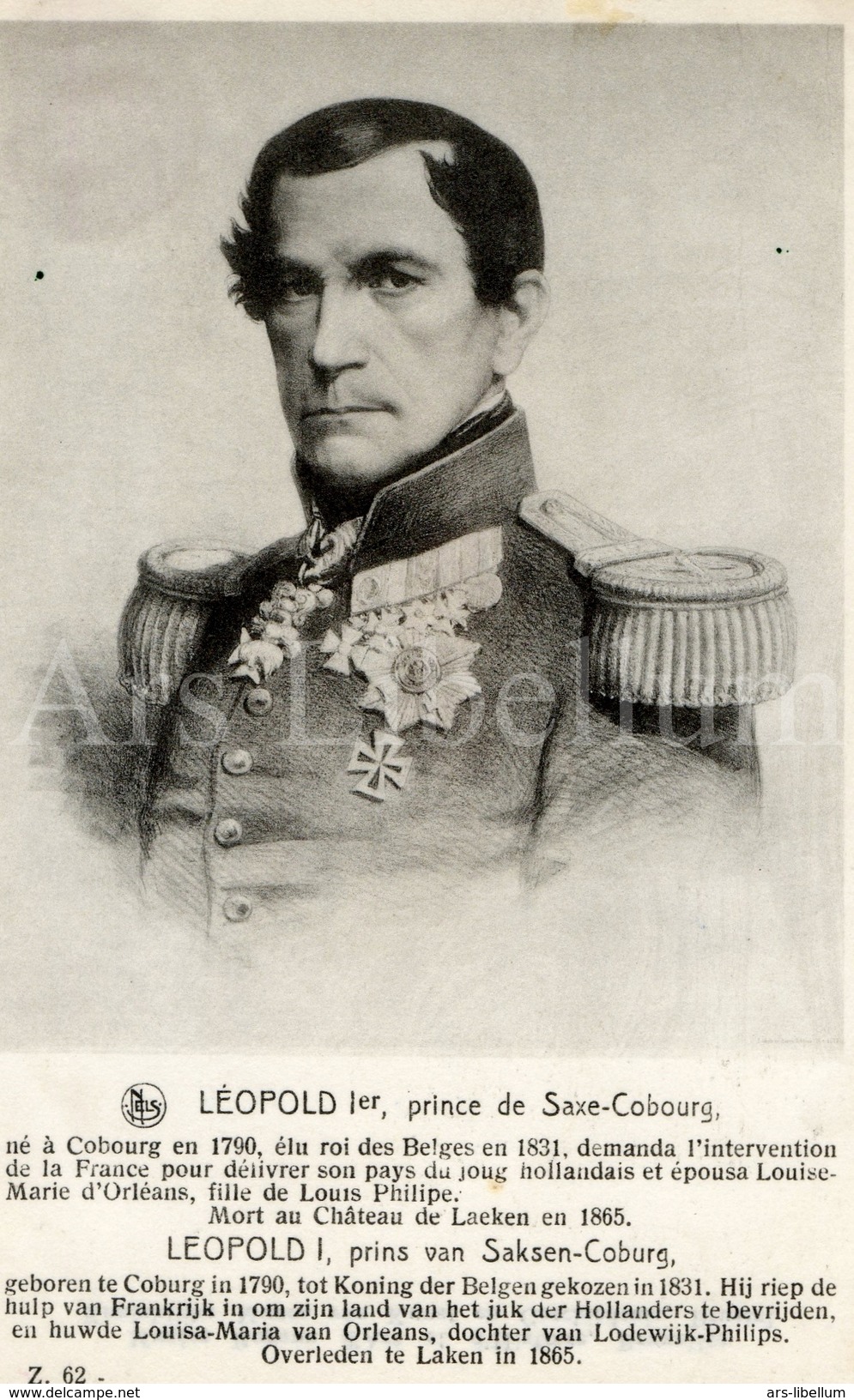 ROYALTY / Belgium / Belgique / België / Roi Leopold I / Koning Leopold I / King Leopold Of The Belgians / Unused - Familles Royales