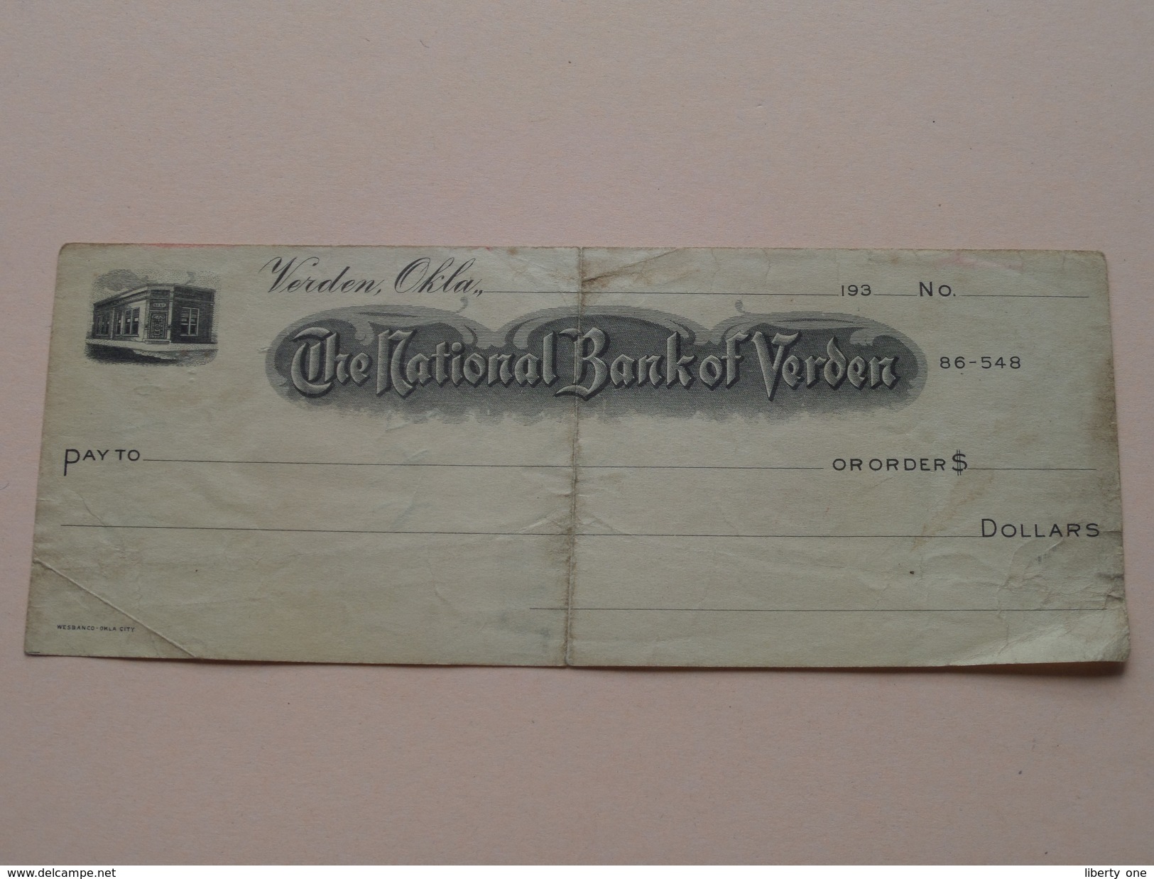 The NATIONAL BANK Of VERDEN Okla ( 2 / Two Orders ) Anno 193? ( Zie Foto Details ) !! - Etats-Unis