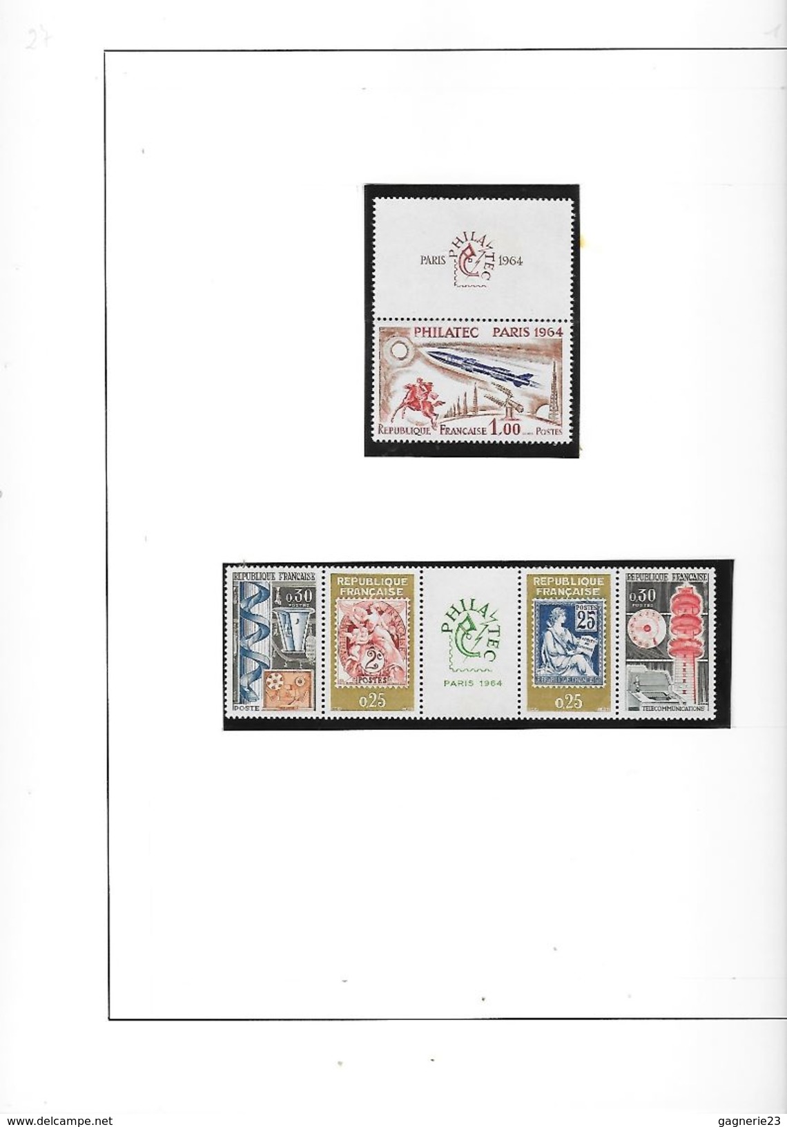 5 Timbres PHILATEC 1964  .... - Neufs