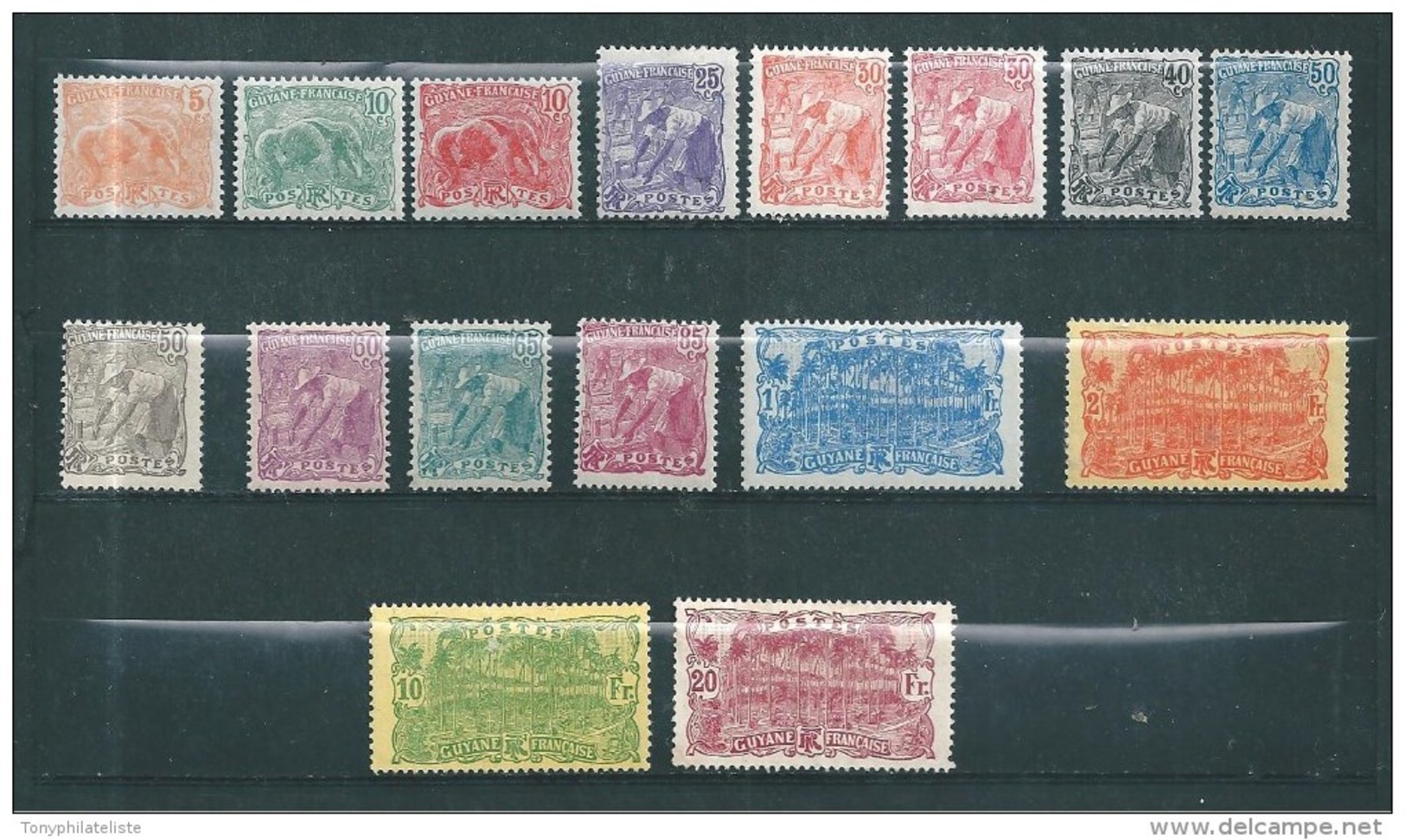 Colonie Timbres  De Guyane De 1922/26   N°75 A 90  Complet  Neufs * Cote 42&euro; - Neufs