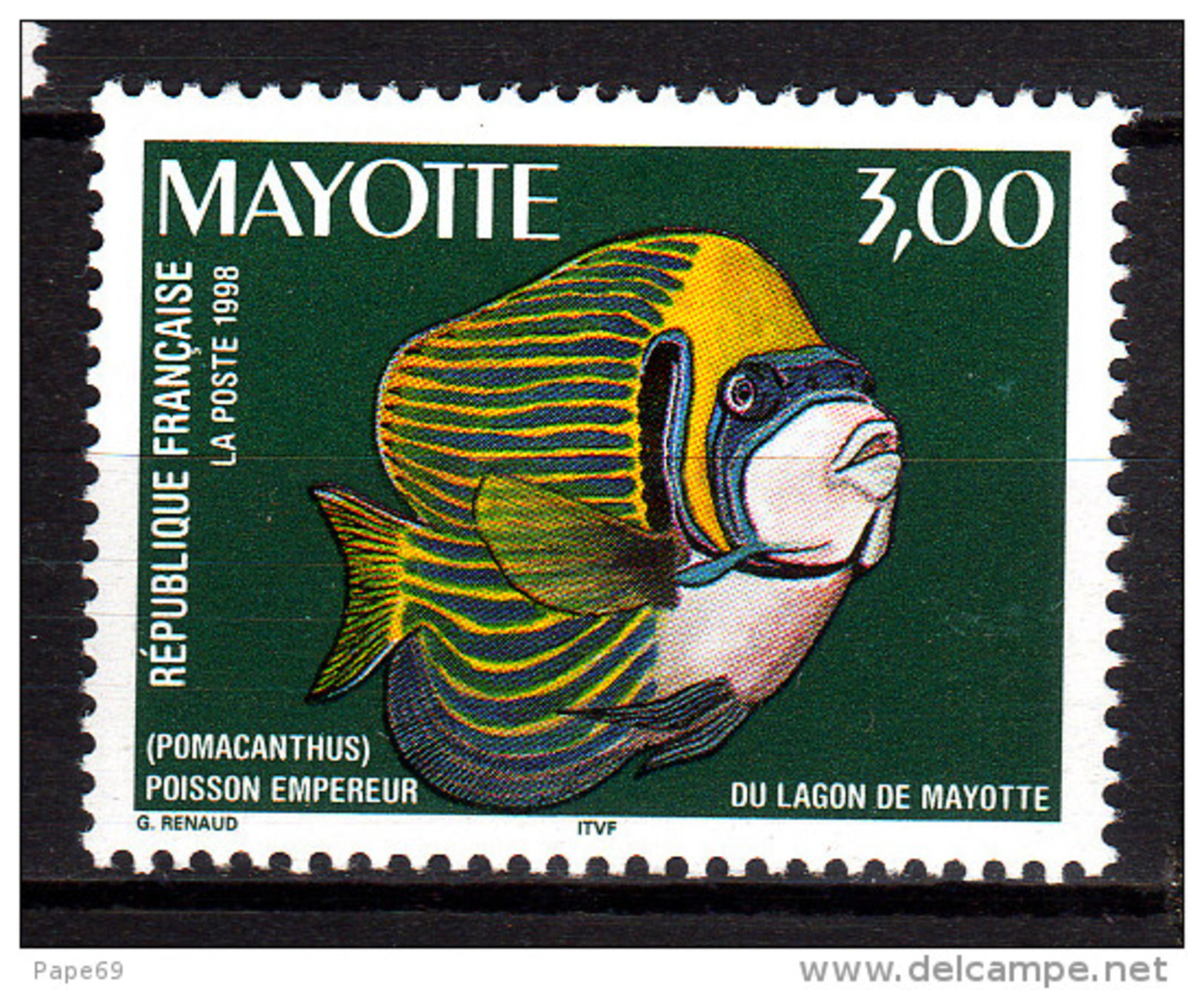 Mayotte N° 60  XX  Faune : Poisson-empereur Du Lagon, Sans Charnière, TB - Ongebruikt