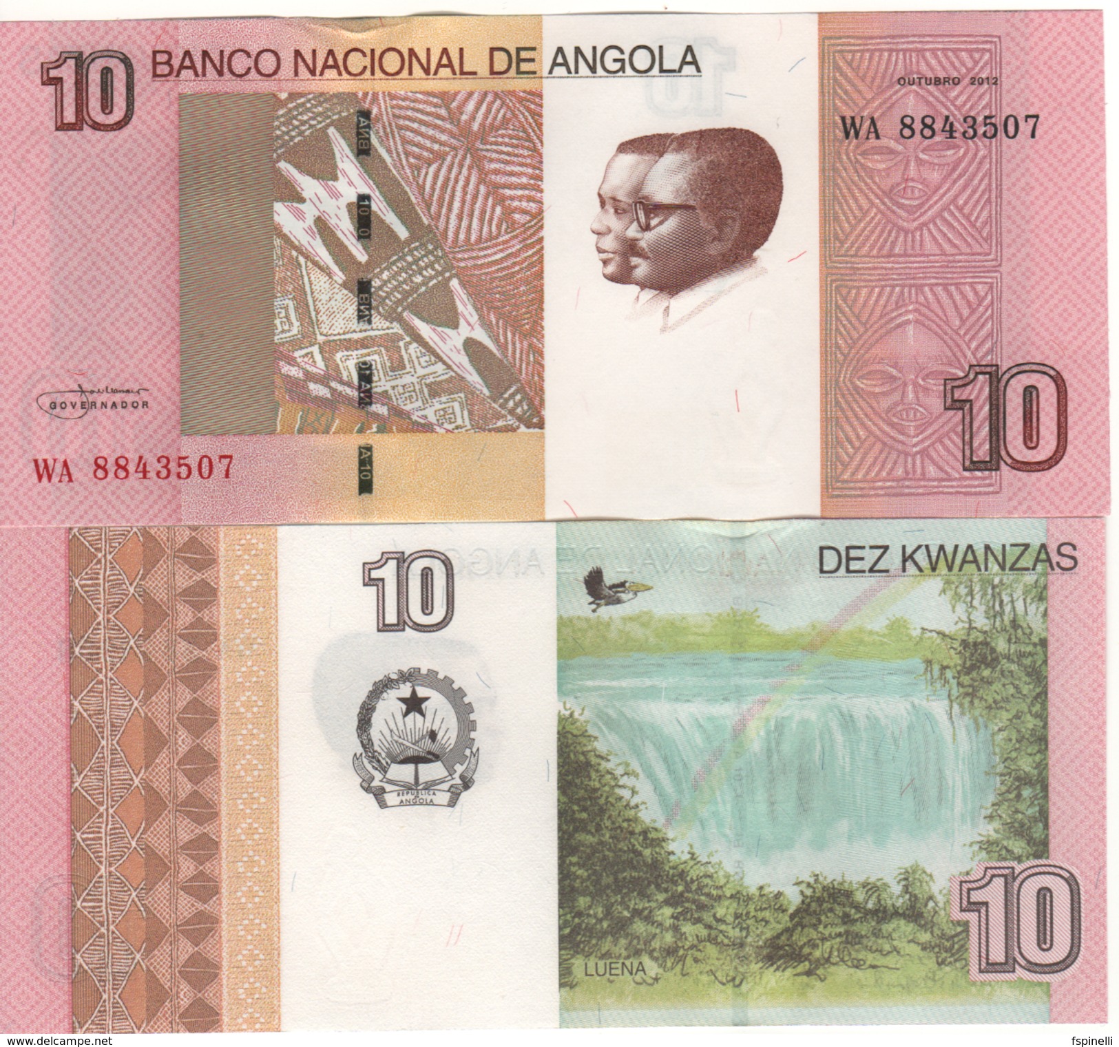 New  ANGOLA 10 Kwanzas   Pnew   Dated 2012       UNC - Angola