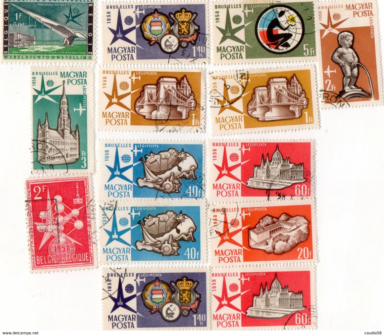 Expo 1958, Bruxelles, Atomium. Timbres - 1958 – Brussels (Belgium)