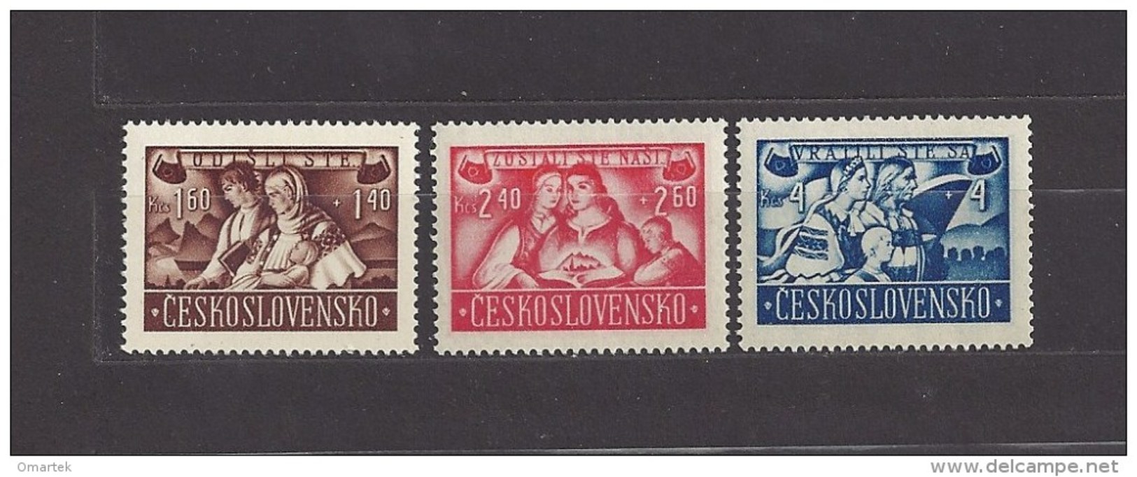 Czechoslovakia Tschechoslowakei 1946 MNH ** Mi 505-507 Sc B160-B162 Return Czechs And Slovaks In The Country. - Ungebraucht