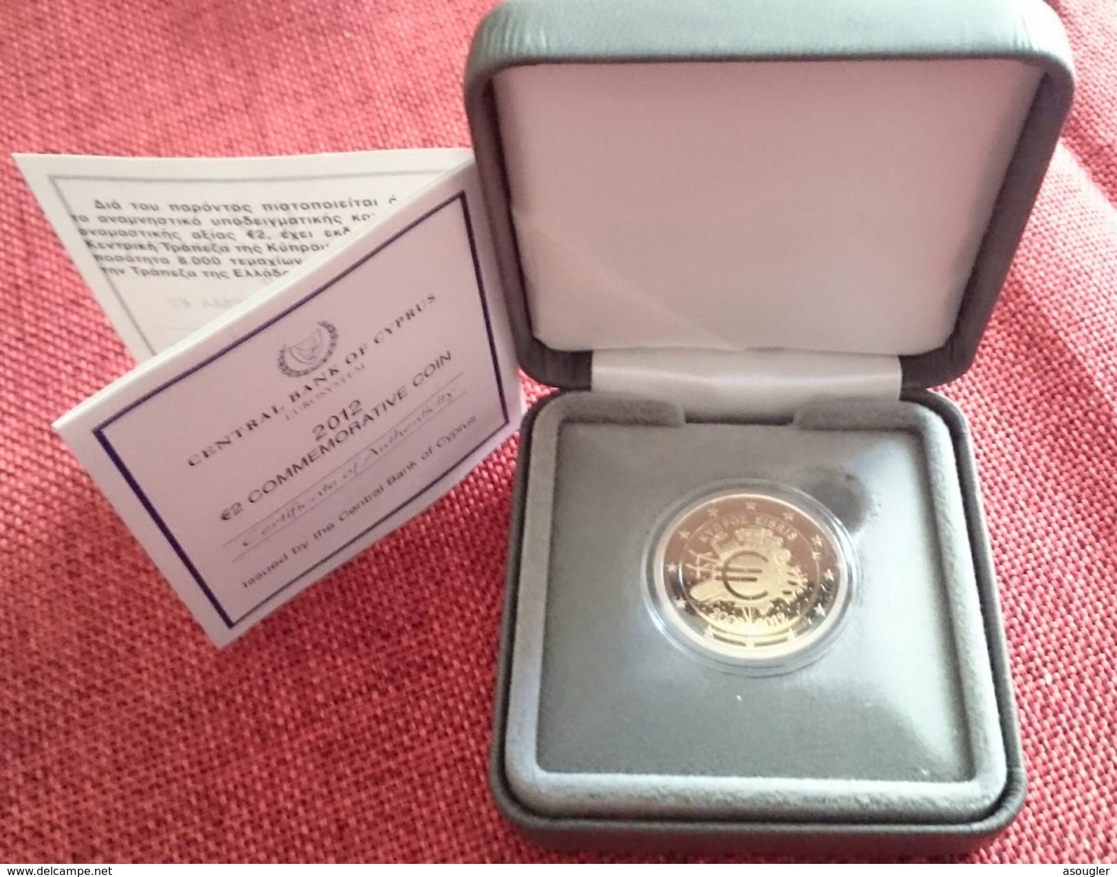 Cyprus 2 Euro 2012 Commemorative Coin In Official Case & Coa (free Shipping Via Registered Air Mail) - Zypern