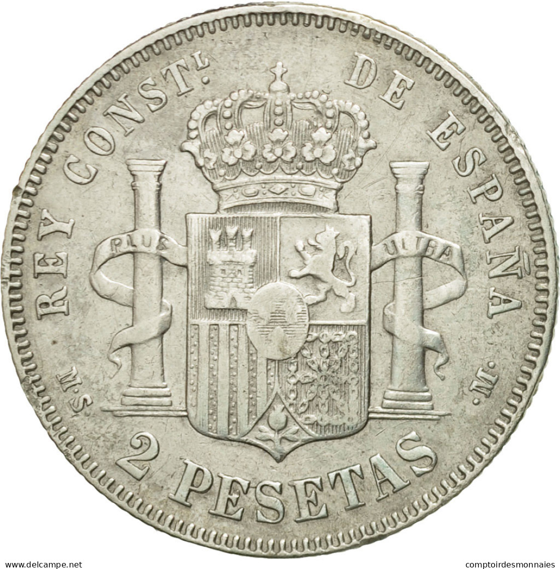 Monnaie, Espagne, Alfonso XII, 2 Pesetas, 1882, TTB, Argent, KM:678.2 - Premières Frappes