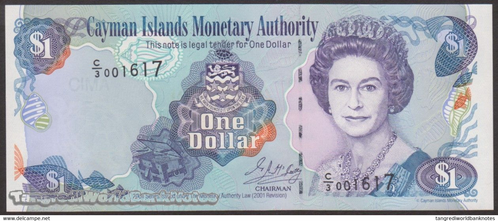 TWN - CAYMAN ISLANDS 26b - 1 Dollar 2001 Prefix C/3 UNC - Isole Caiman