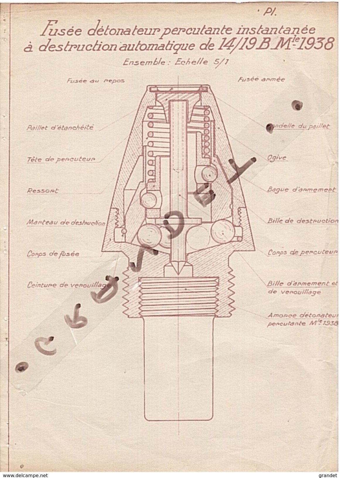 MILITARIA - FUSEE - DETONATEUR - 1937 - 1939 - ORIGINAL  - - Autres Plans