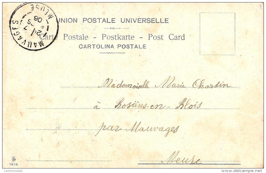[DC10829] CPA - FIORI - SFONDO ARGENTATO - Viaggiata 1906 - Old Postcard - Fiori