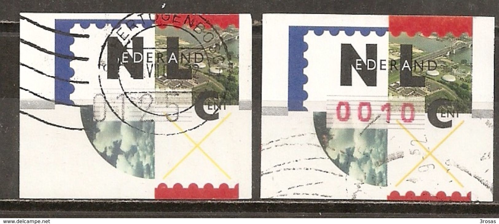 Pays-Bas Netherlands Postage Labels 2 Types Obl - Used Stamps