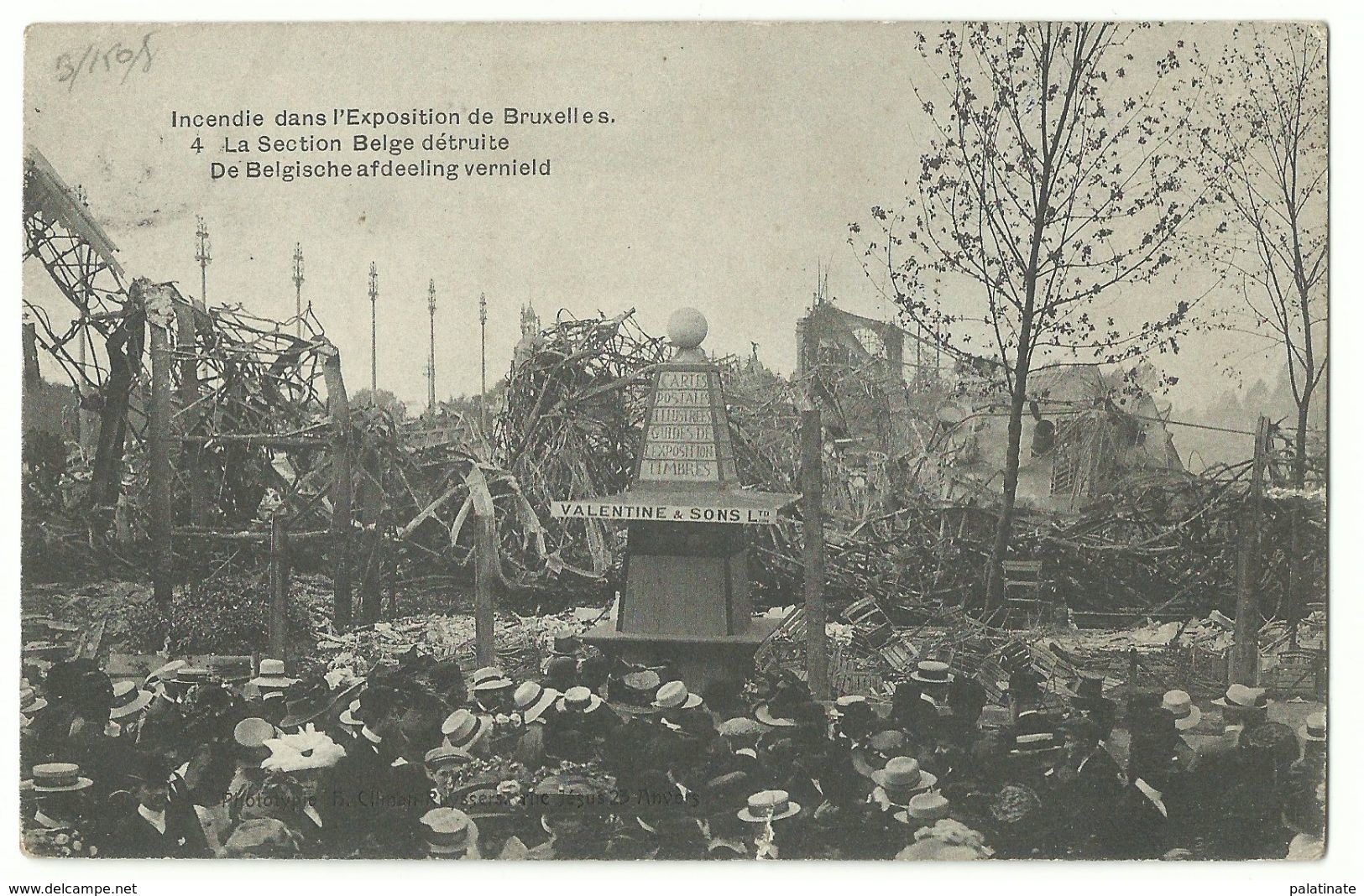 Bruxelles Exposition 1910 Incendie La Section Belge Détruite - Expositions Universelles