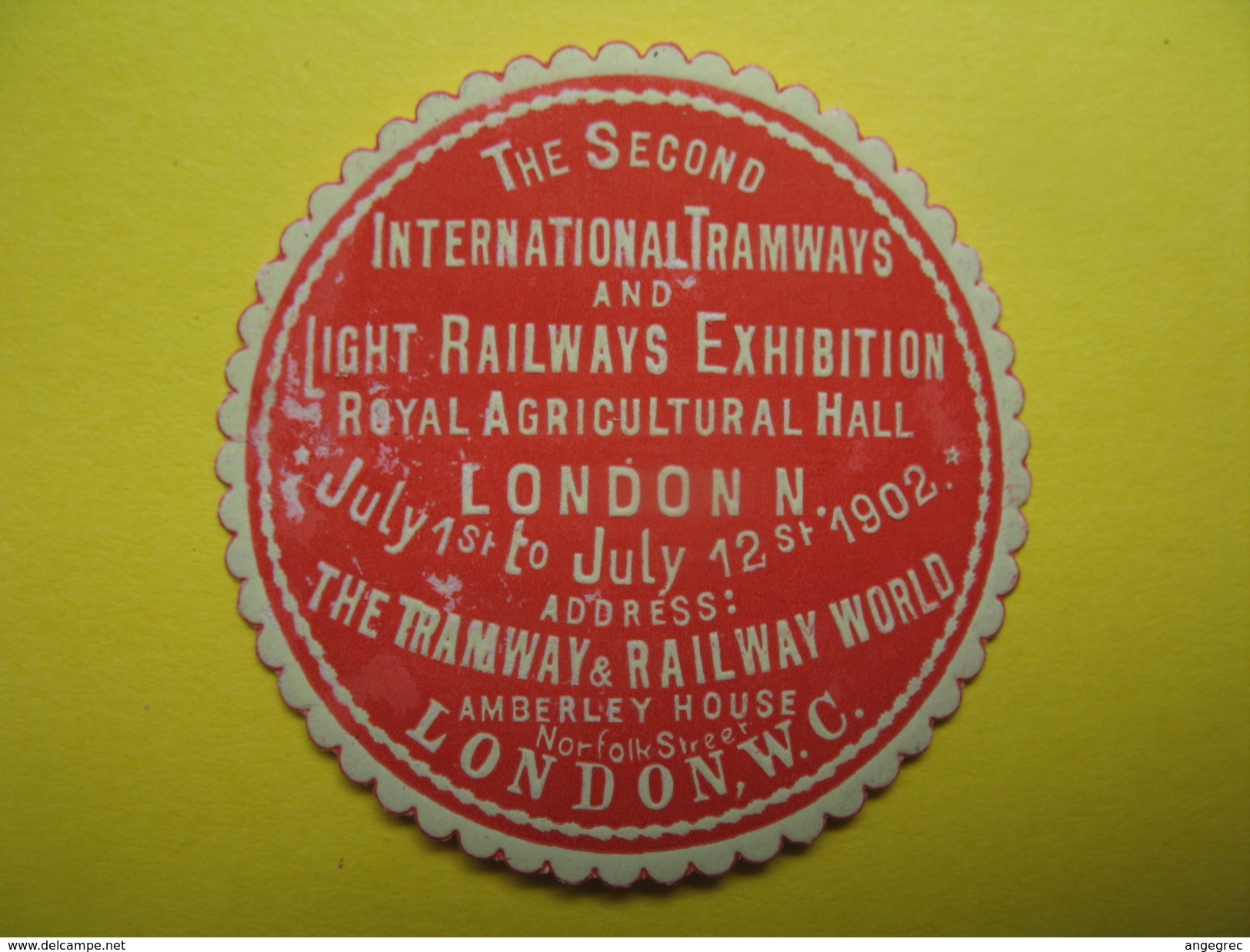 Vignette The Second International Tramways And Light Railways Exhibition Royal Agricultural Hall London  1902 - Erinnophilie