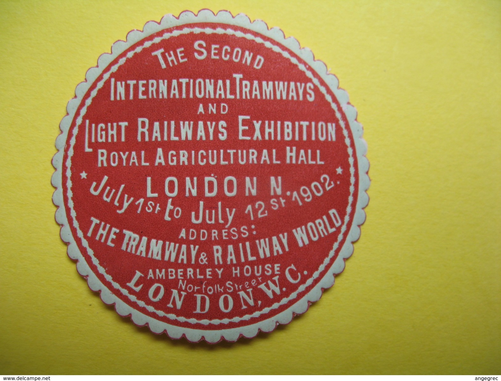 Vignette The Second International Tramways And Light Railways Exhibition Royal Agricultural Hall London  1902 - Erinnophilie