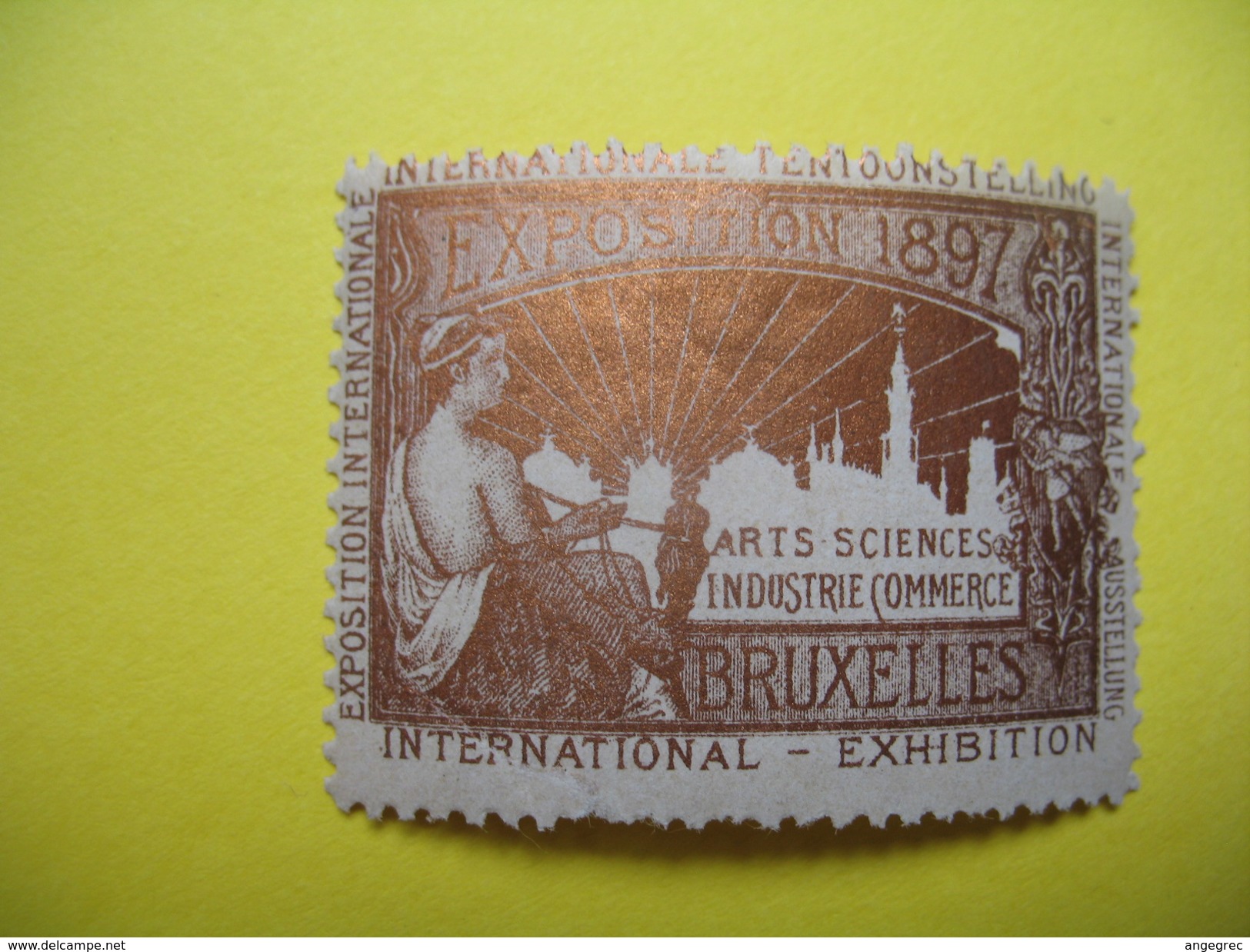 Vignette Internationale Tentoonstelling Exposition 1897 Arts Sciences Industrie (Commerce) Bruxelles - Erinnophilie