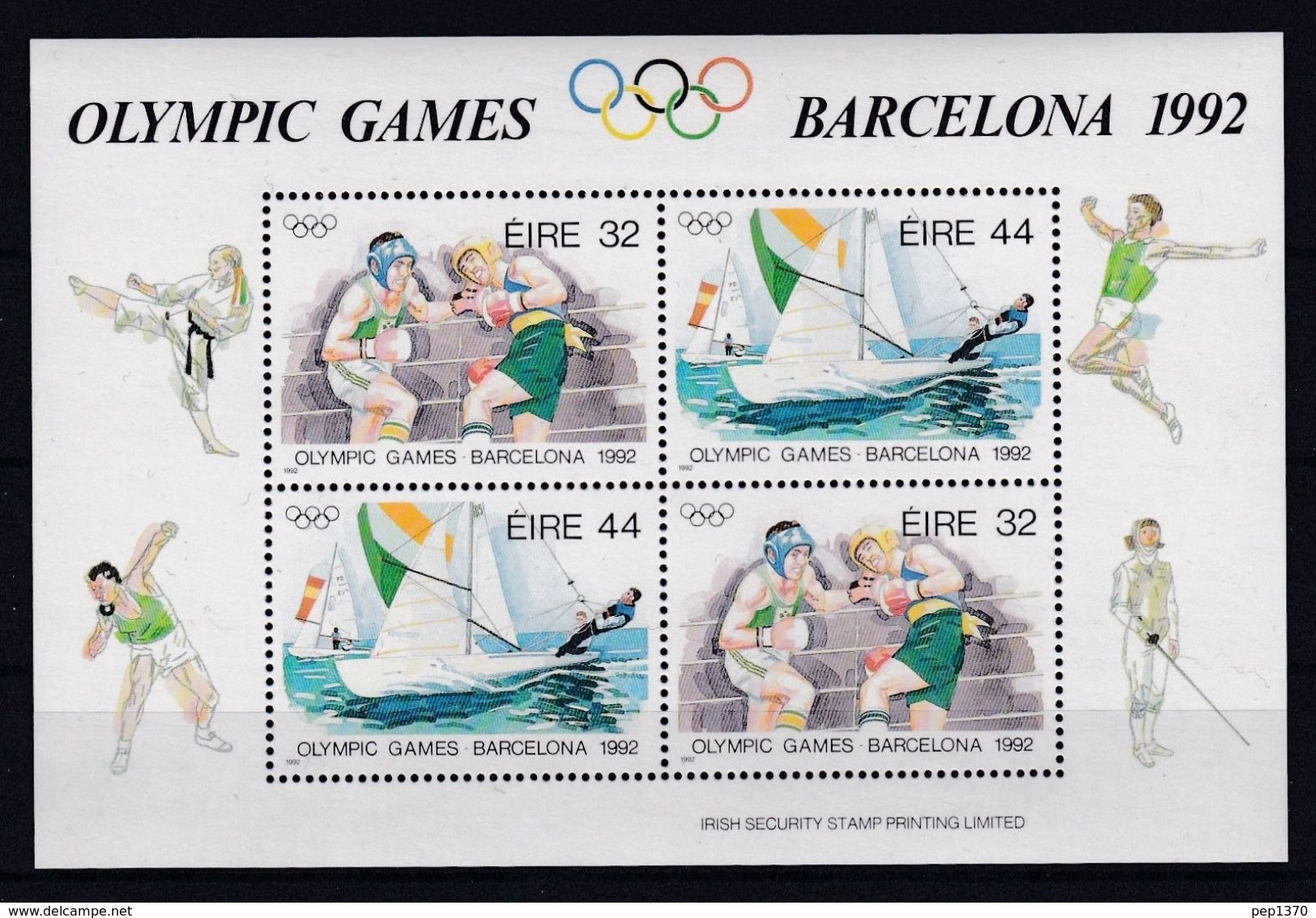 IRLANDA 1992 - OLYMPICS BARCELONA '92 - YVERT BF- 11 - MICHEL BLOCK 9 - SCOTT SS 855A - Springreiten