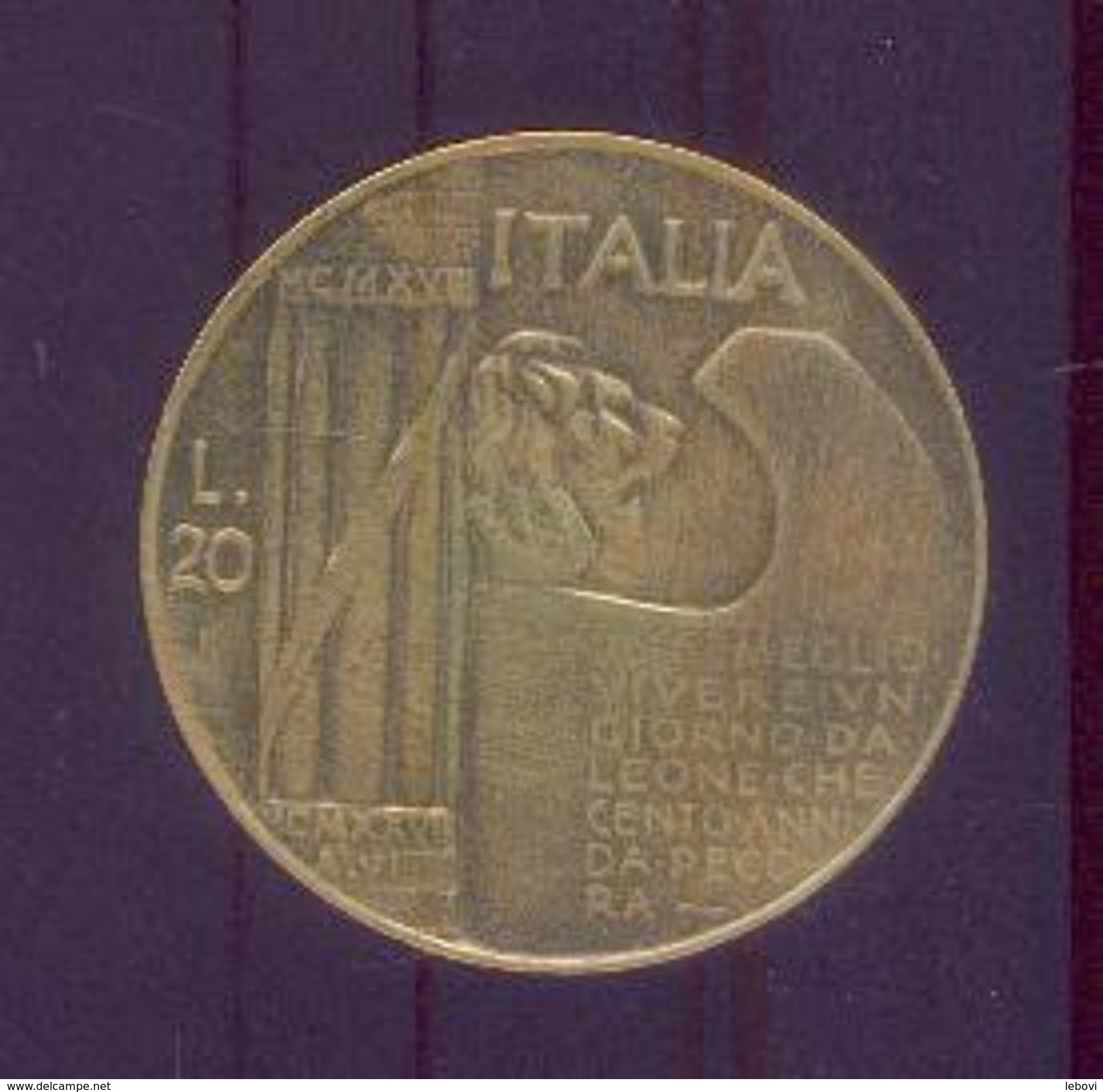 ITALIE – MUSSOLINI 20 Lires 1943 Rome – Monnaie Apocryphe - 1900-1946 : Victor Emmanuel III & Umberto II