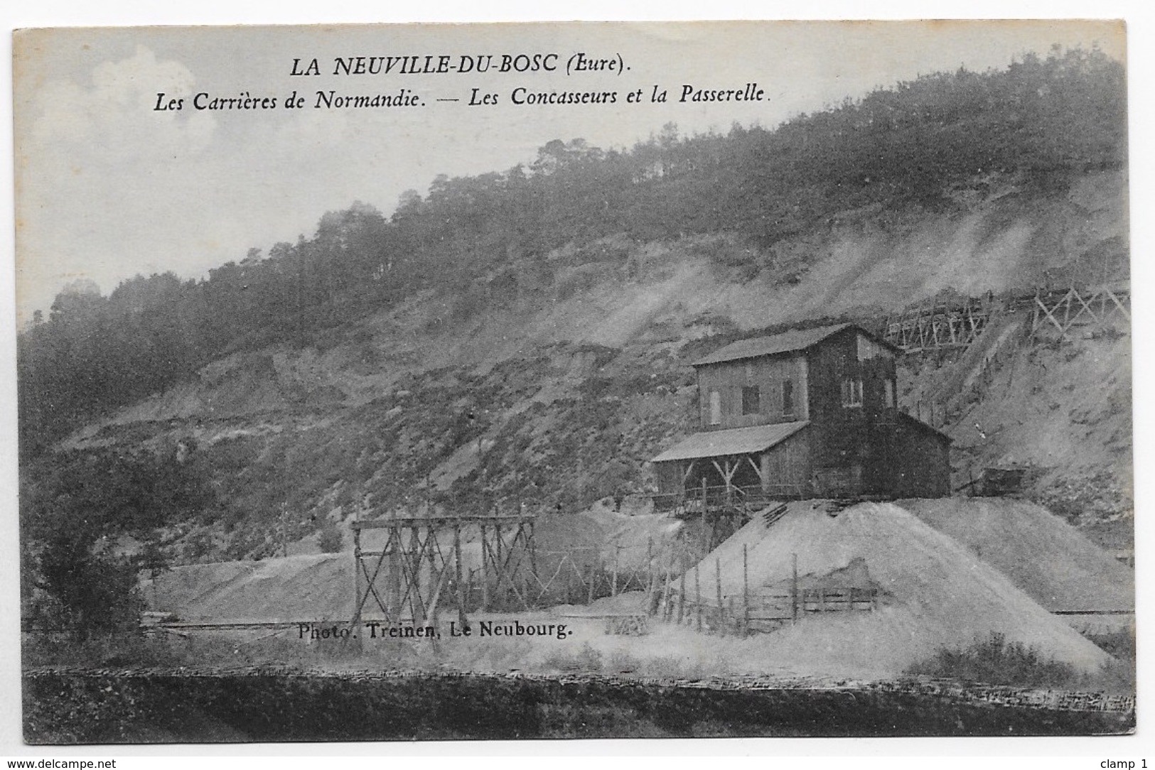 CPA 27 LA NEUVILLE DU BOSC LES CARRIERES DE NORMANDIE LES CONCASSEURS ET LA PASSERELLE - Autres & Non Classés