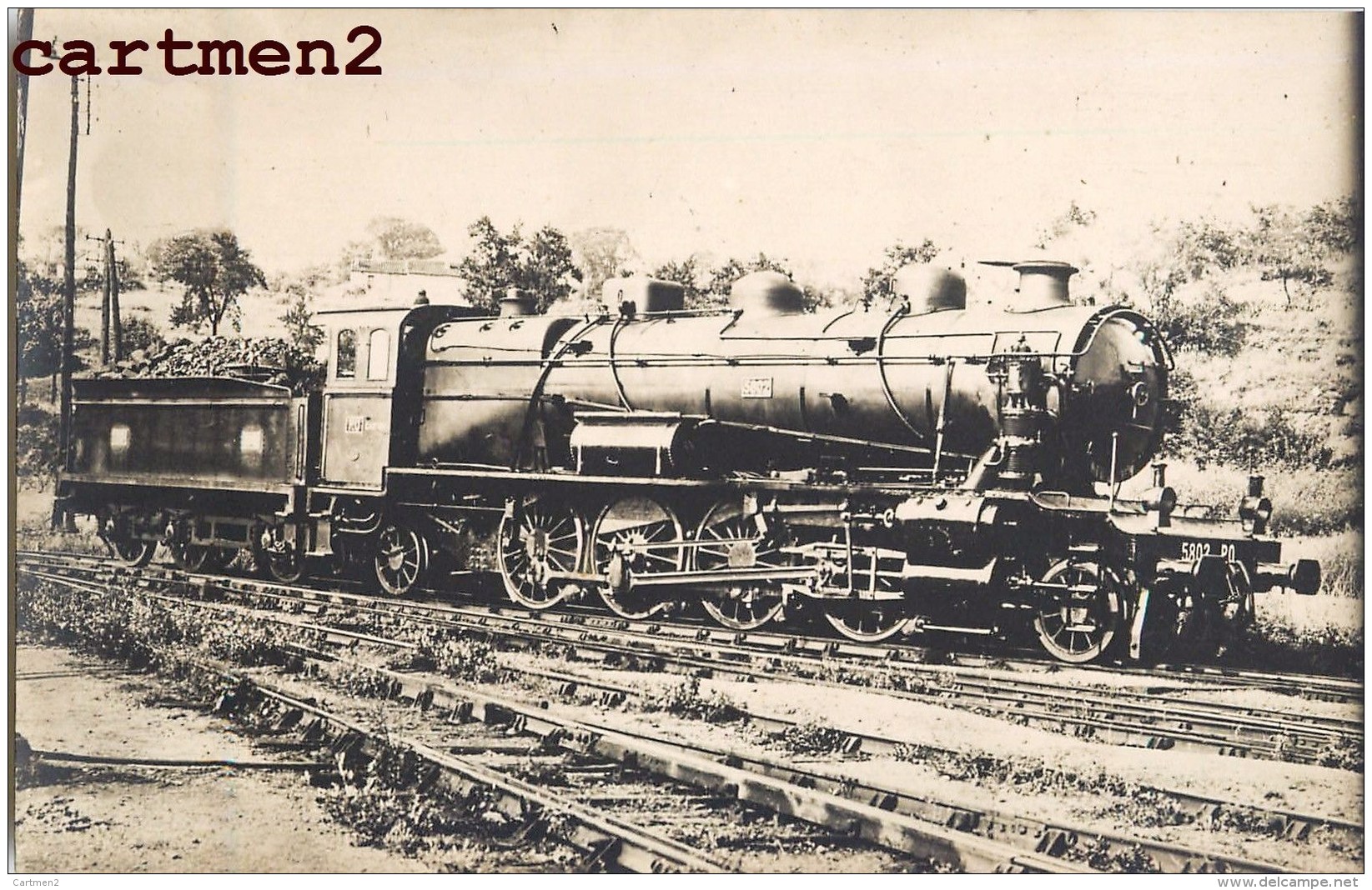 CARTE PHOTO : TRAIN TRAMWAY LOCOMOTIVE ZUG BAHNHOF CHEMINS DE FER LOKOMOTIVE STATION ESTACION TRENO LOCOMOTORA - Trains