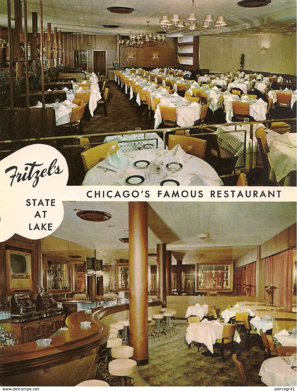 CPA-PUB-1955-USA-ILLINOIS-CHICAGO-RESTAURANT-FRITZEL¨S- Ft 14x18Cm-TBE - Autres & Non Classés