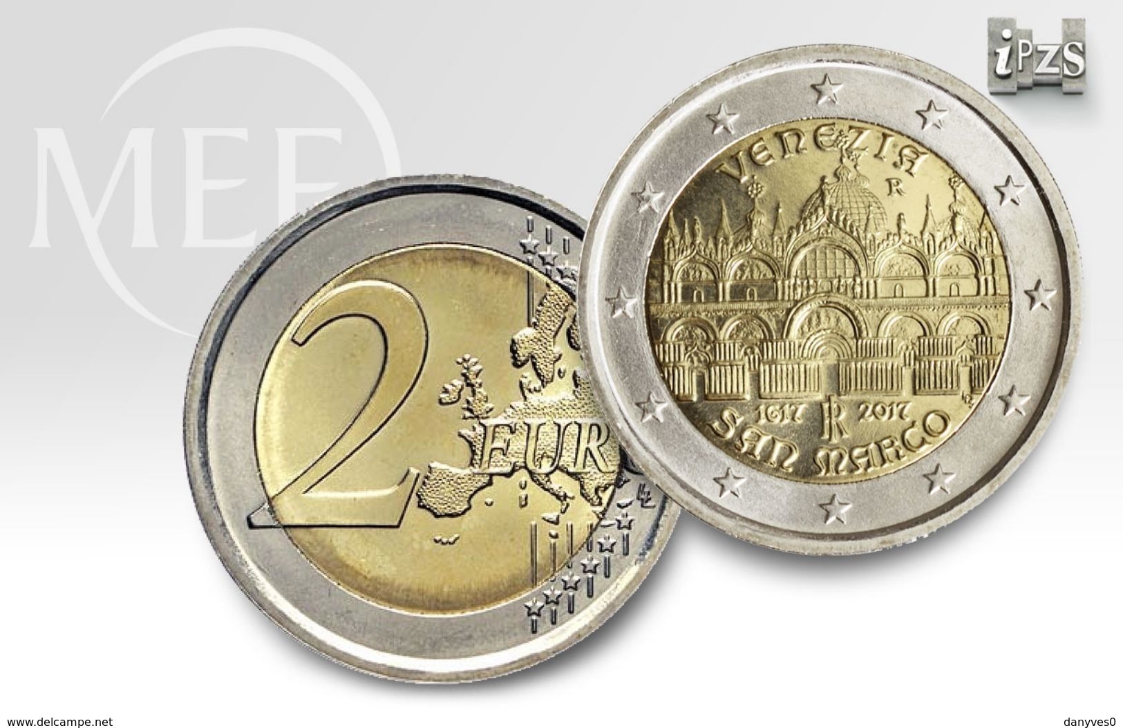 Pièce  Commémorative 2 Euros  Italie  2017 UNC  " Venise Place Saint Marco  " - Italie