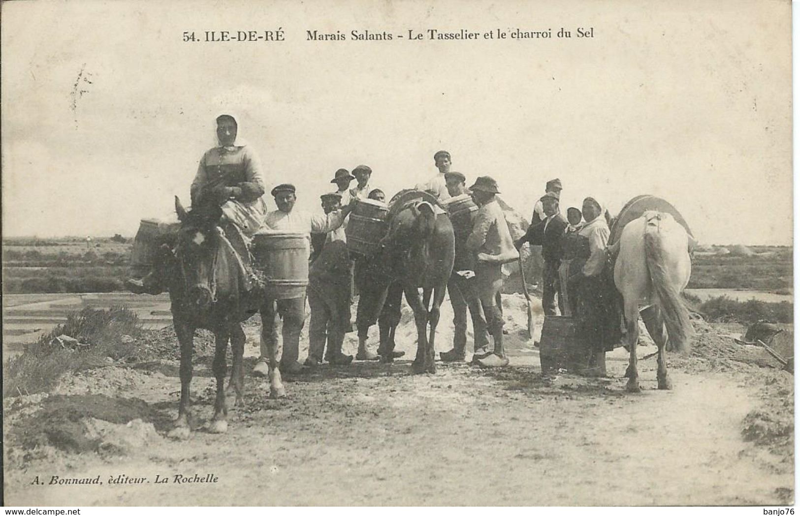 Ile De Ré (17) - Marais Salants - Le Tasselier Et Le Charroi Du Sel - Animé - 1910 - Ile De Ré