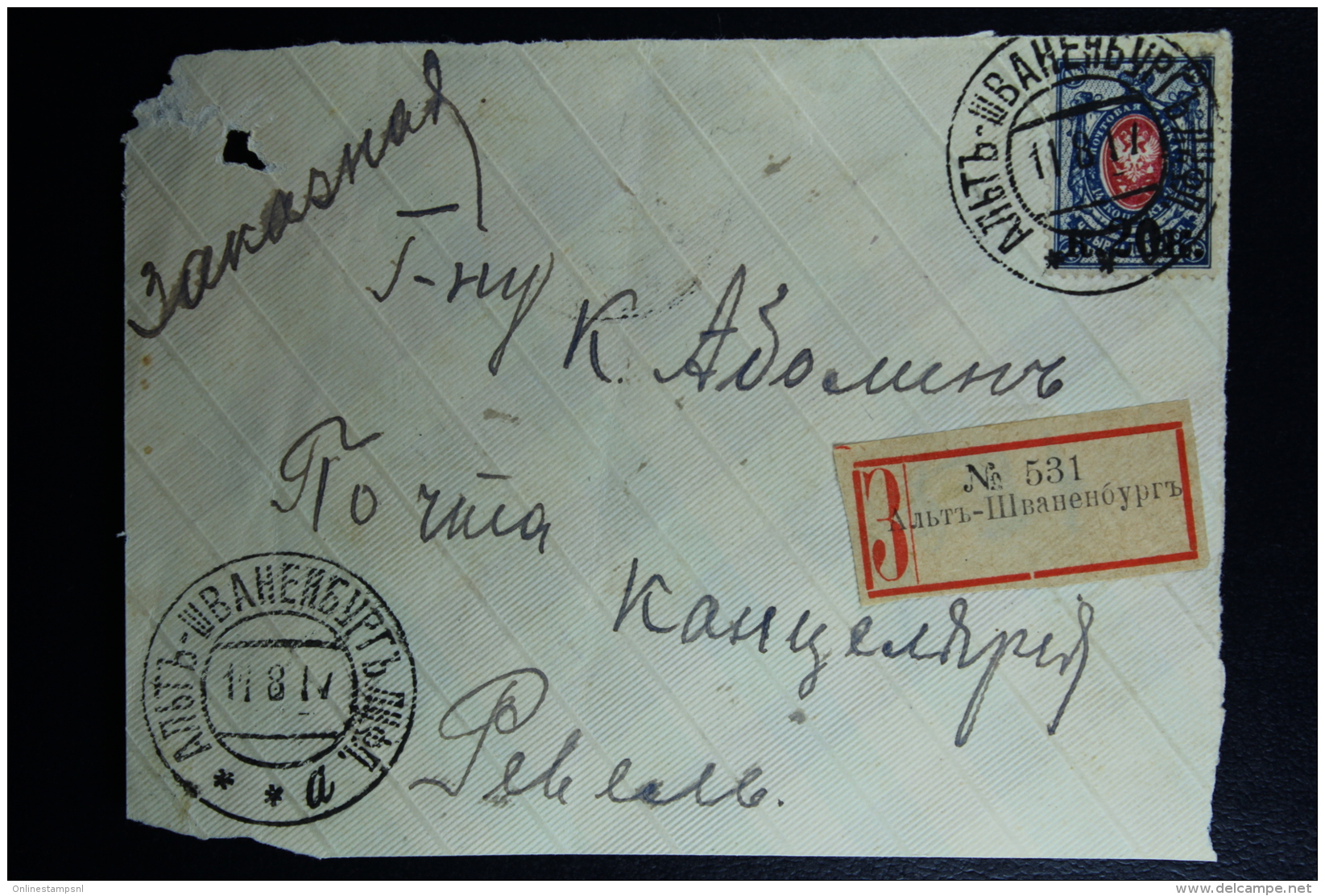 Russian Latvia : Frontside Envelop Registered  Alt Schwanenburg 1917 - Cartas & Documentos