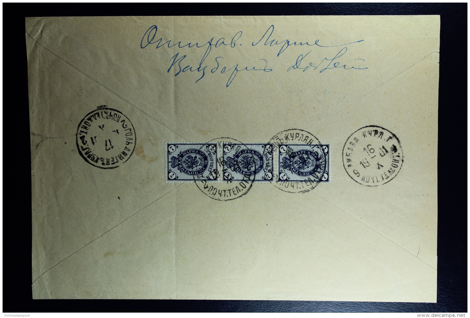 Russian Latvia : Registered Cover Kurland Goldingen Kuldiga 1901 - Covers & Documents