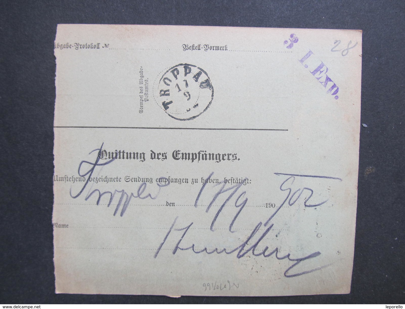 POSTBEGLEITADRESSE Teplitz Schönau 2 - Troppau 1902  /// D*27799 - Briefe U. Dokumente