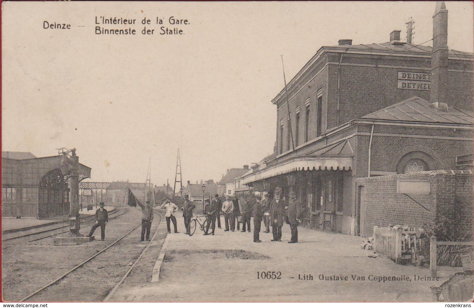 Deinze Deynze L'interieur De La Gare Binnenste Der Statie Station Geanimeerd (In Zeer Goede Staat) 1911 - Deinze
